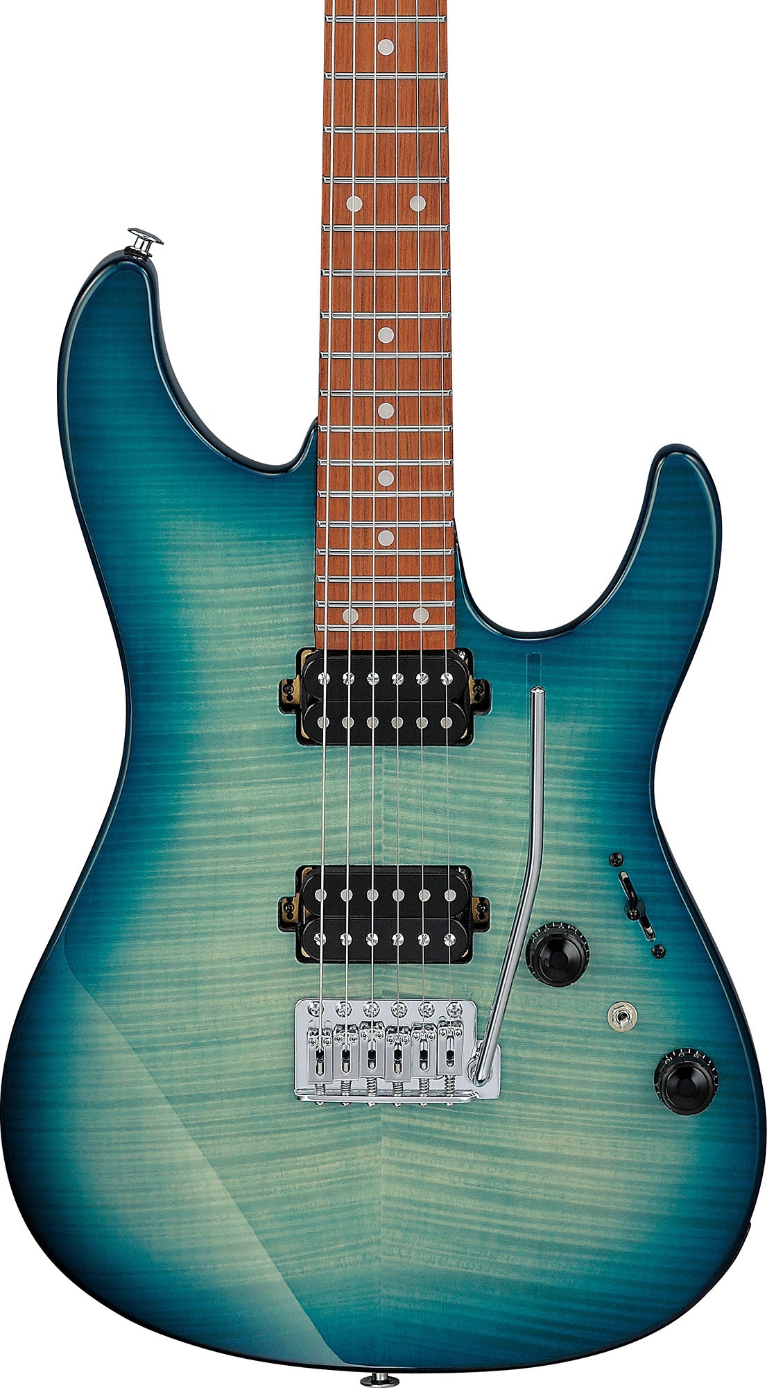 Ibanez AZ24S1F AZ Standard Electric Guitar - Transparent Turquoise Burst w/ Gig Bag