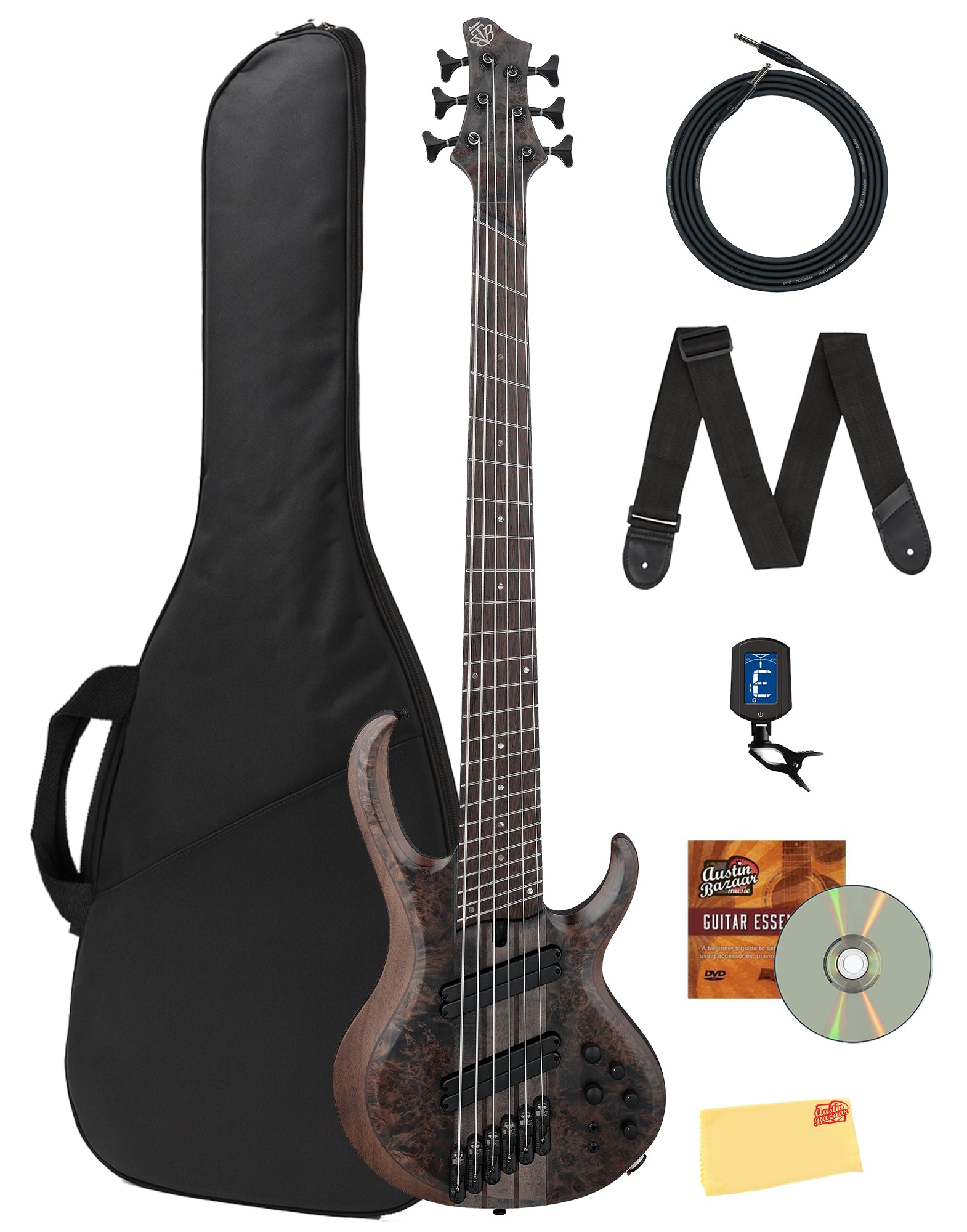 Ibanez BTB806MS 6-String Electric Bass - Transparent Gray Flat w/ Gig Bag