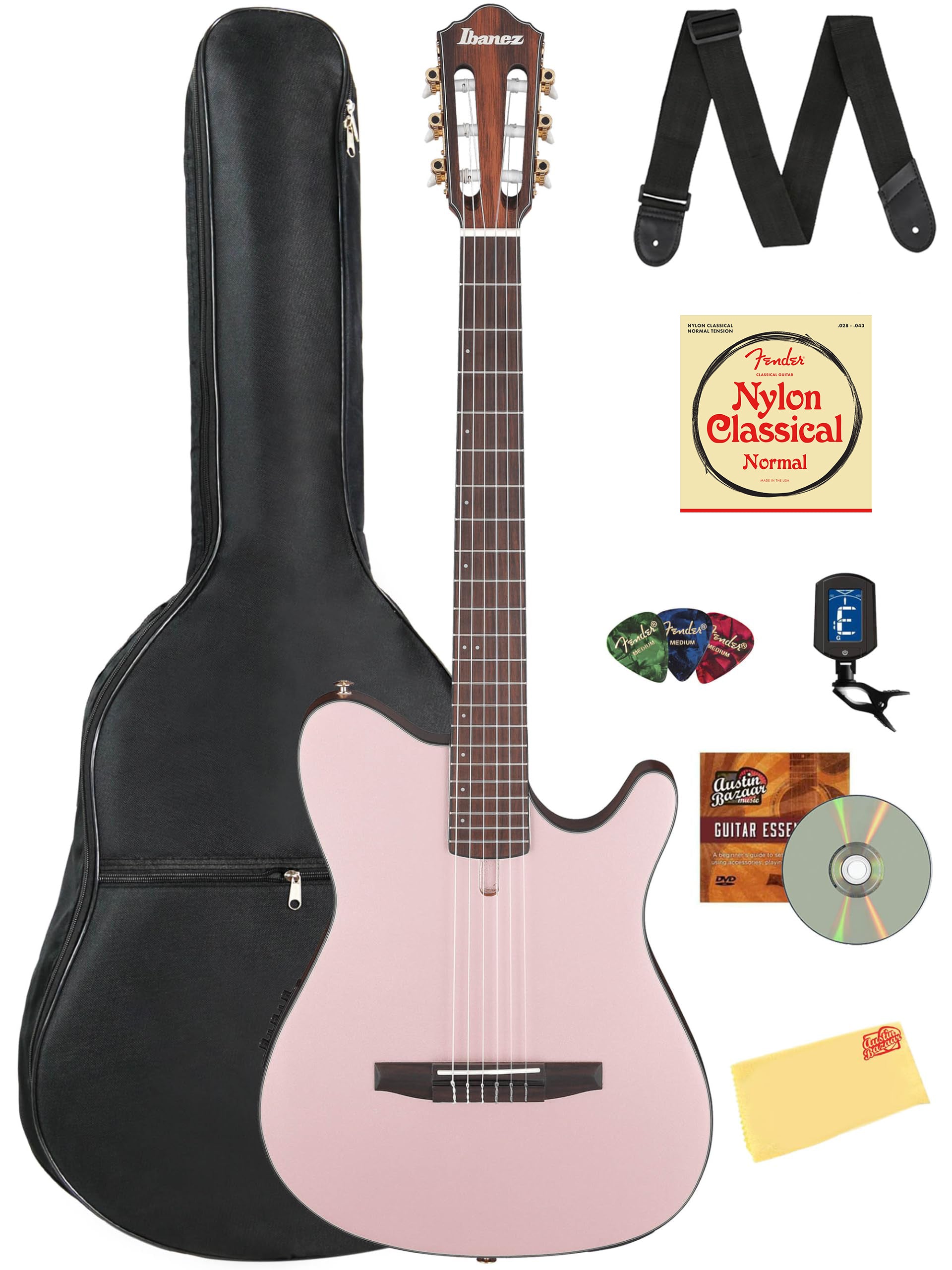 Ibanez FRH10N FRH Nylon String Acoustic-Electric Guitar - Rose Gold Metallic Flat w/ Gig Bag