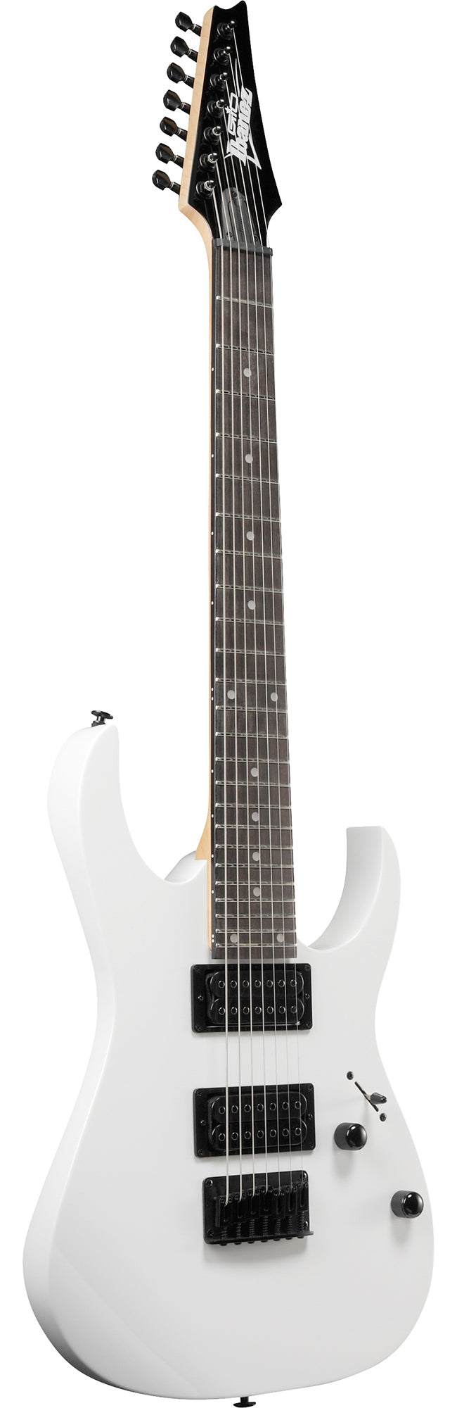 Ibanez GRG7221 RG Gio 7-String Electric Guitar - White w/ Amplifier