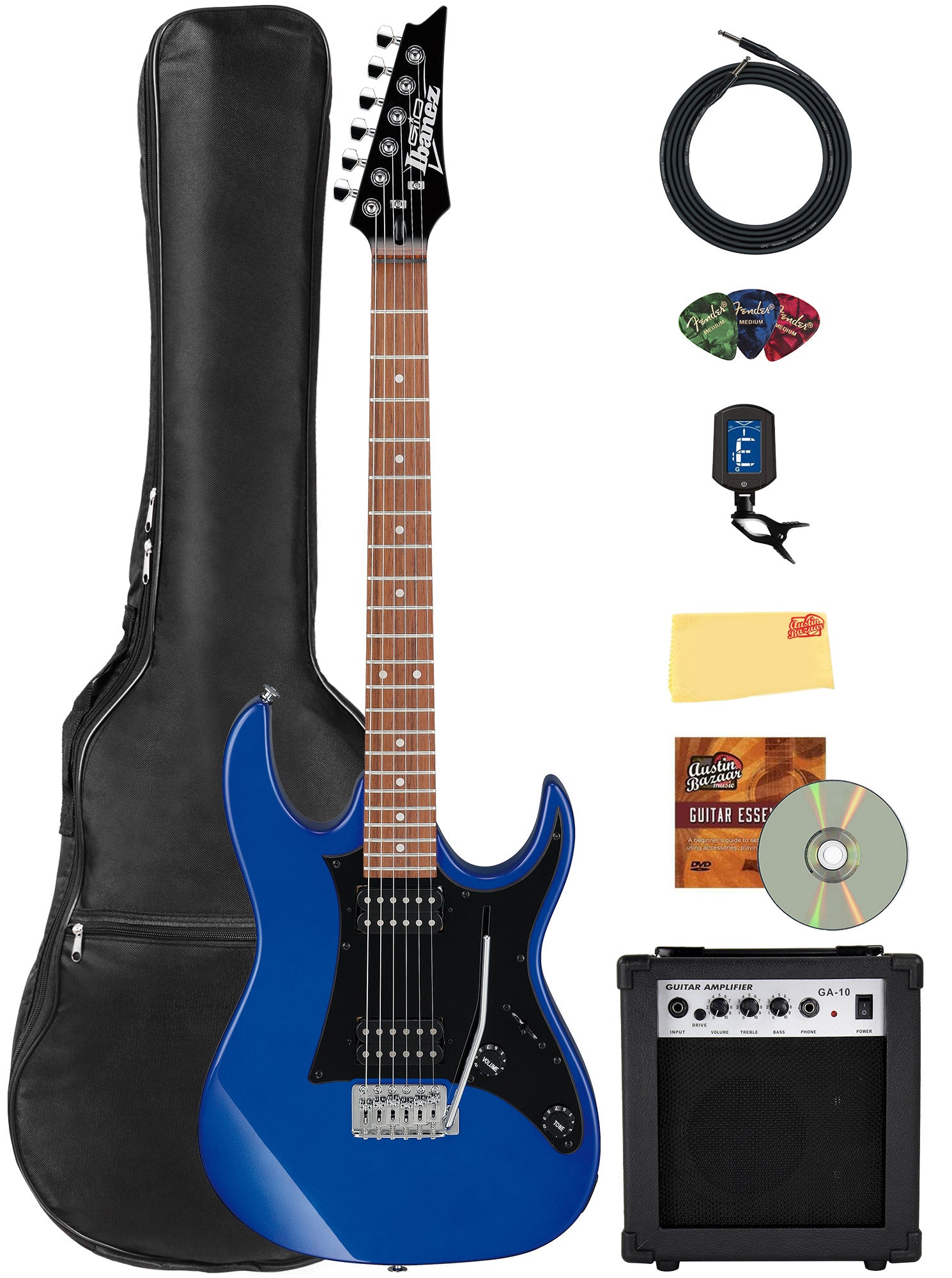 Ibanez GRX20Z RG Gio Electric Guitar - Jewel Blue w/ Amplifier