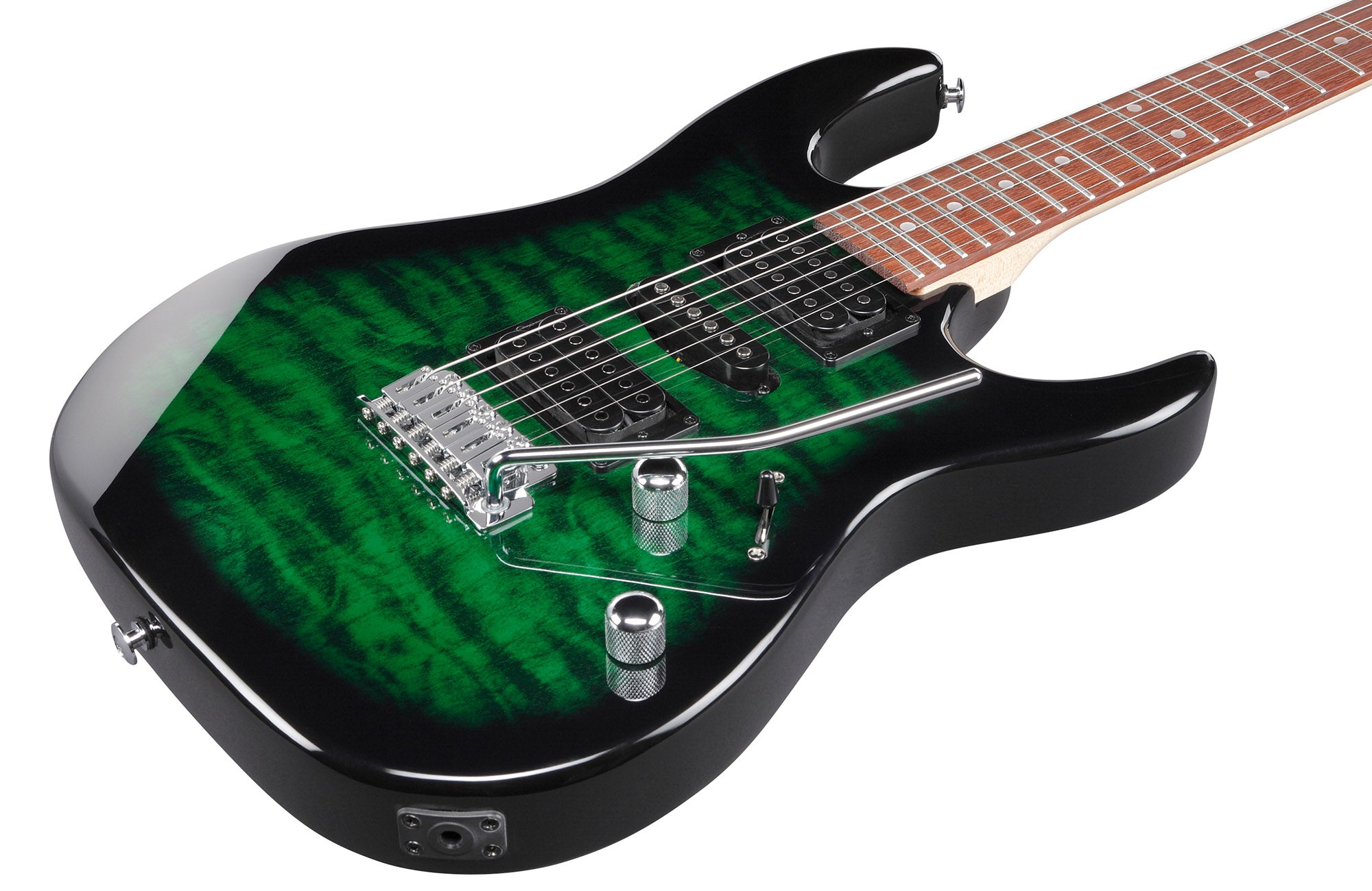 Ibanez GRX70QA RG Gio Electric Guitar - Transparent Emerald Burst w/ Gig Bag