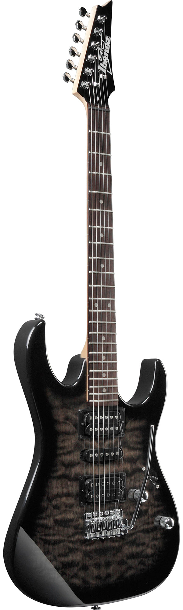 Ibanez GRX70QA RG Gio Electric Guitar - Transparent Black Sunburst w/ Amplifier