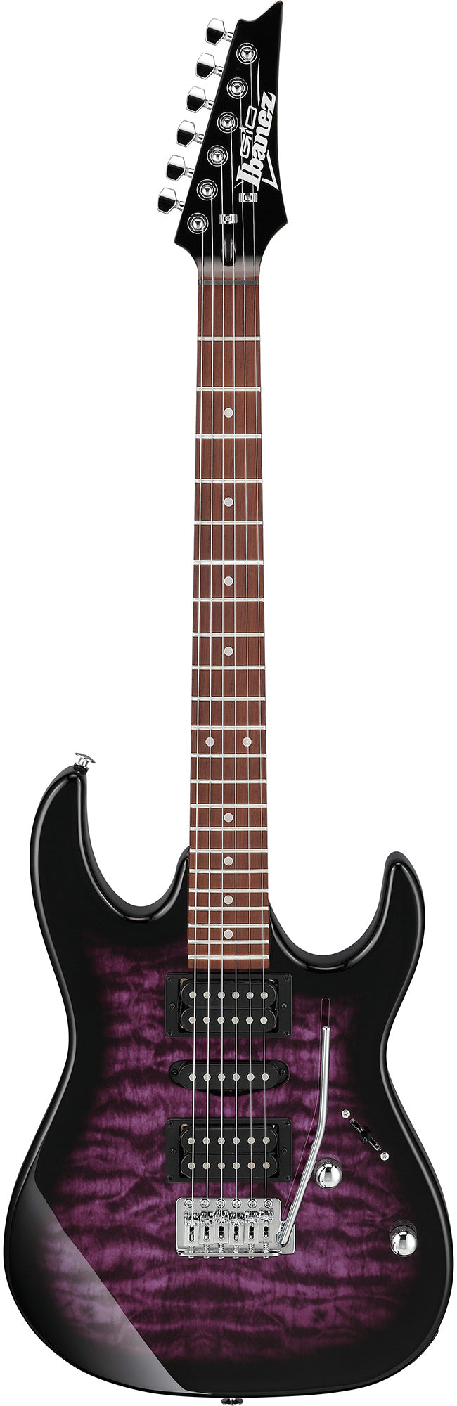 Ibanez GRX70QA RG Gio Electric Guitar - Transparent Violet Sunburst w/ Amplifier