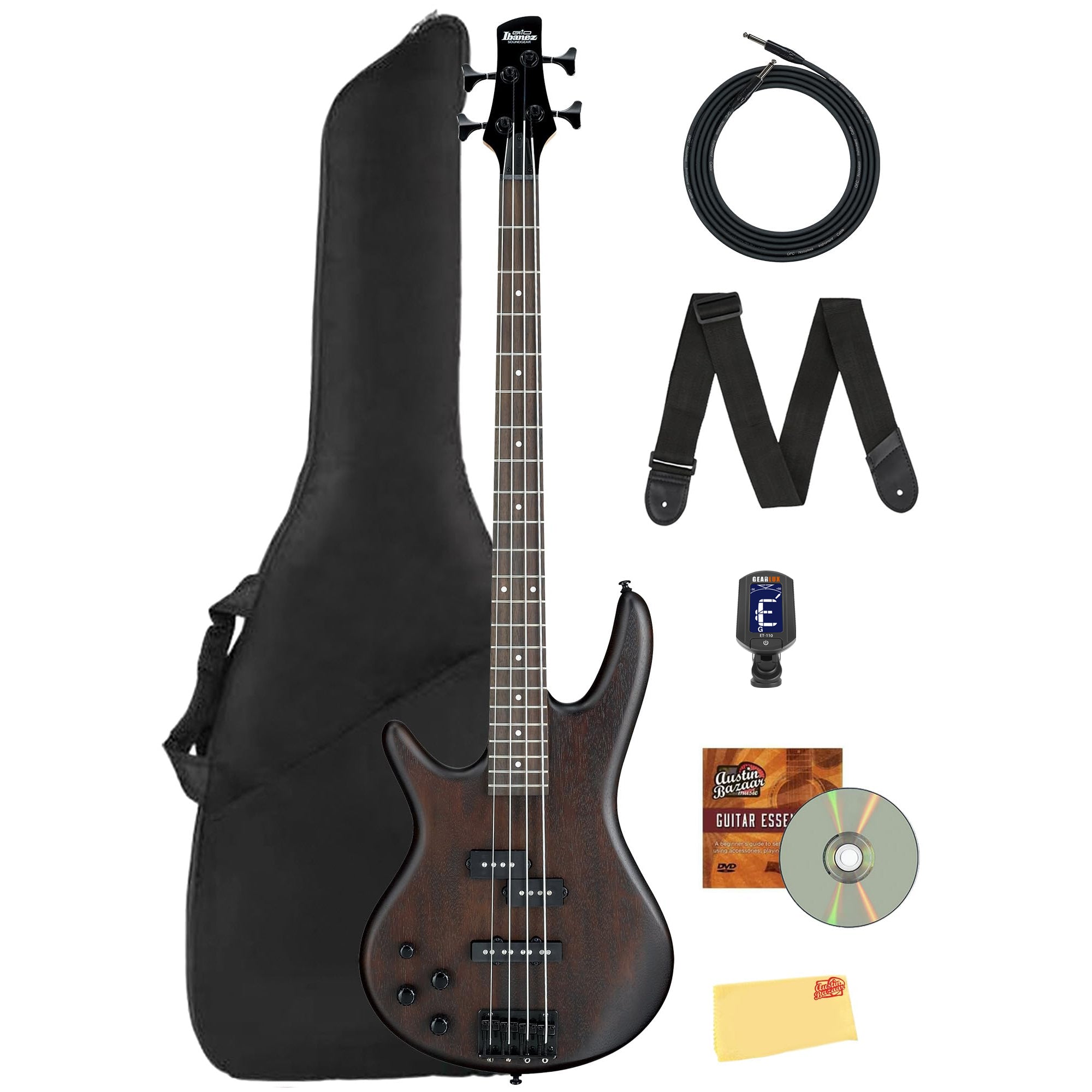 Ibanez GSR200BL SR Gio Bass Guitar, Left Handed - Walnut Flat w/ Gig Bag