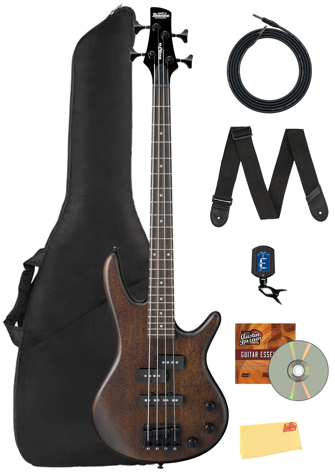 Ibanez GSRM20B SR Gio miKro Short-Scale Bass Guitar - Walnut Flat w/ Gig Bag
