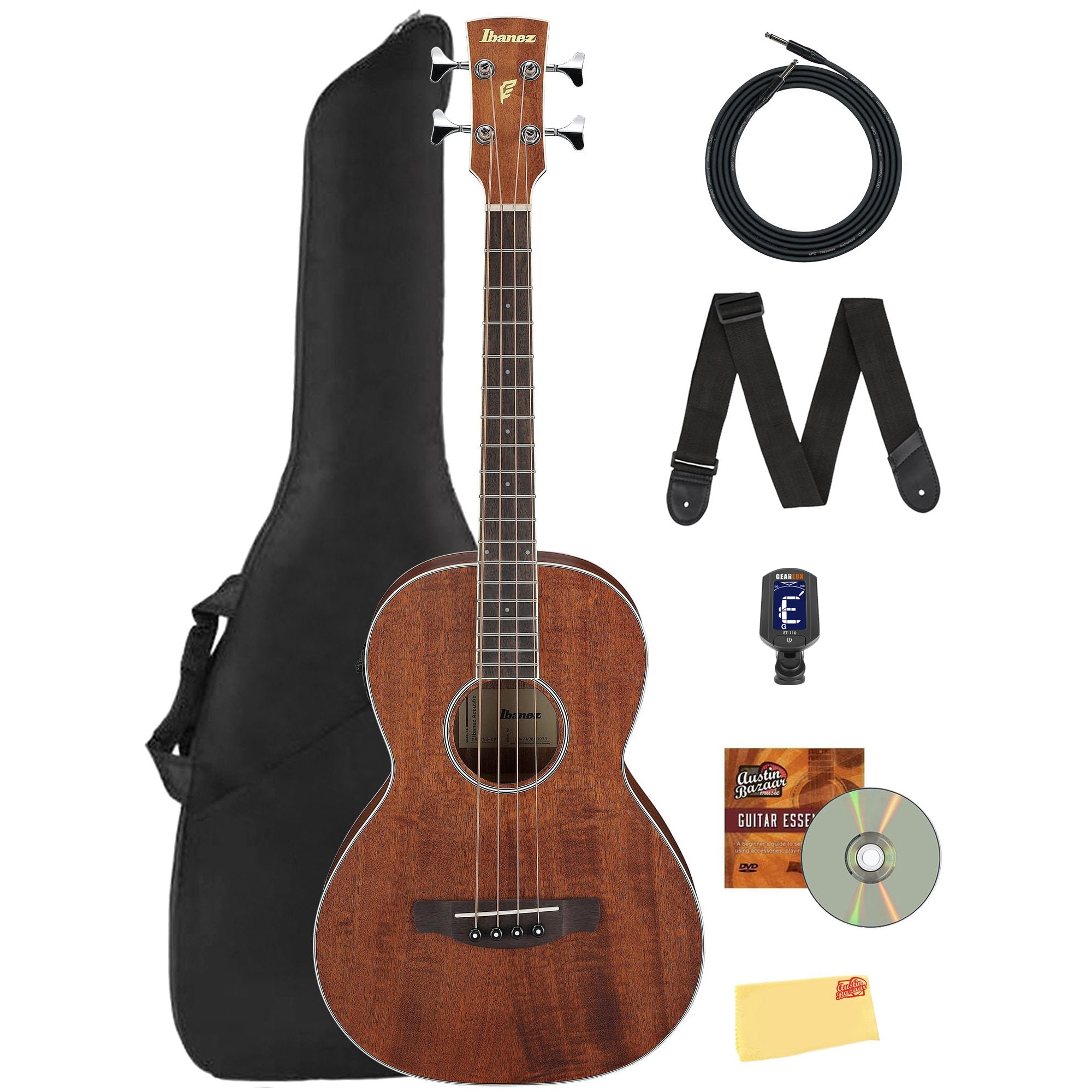 Ibanez PNB14E Acoustic Bass Guitar - Open Pore Natural w/ Gig Bag