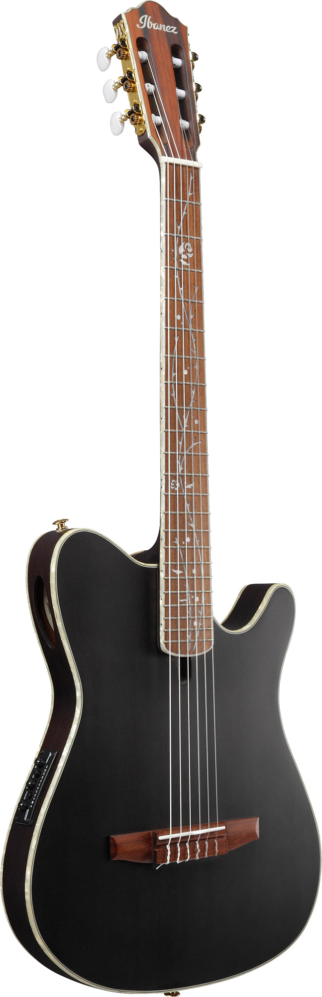 Ibanez TOD10N Tim Henson Nylon Acoustic-Electric Guitar - Transparent Black Flat w/ Gig Bag