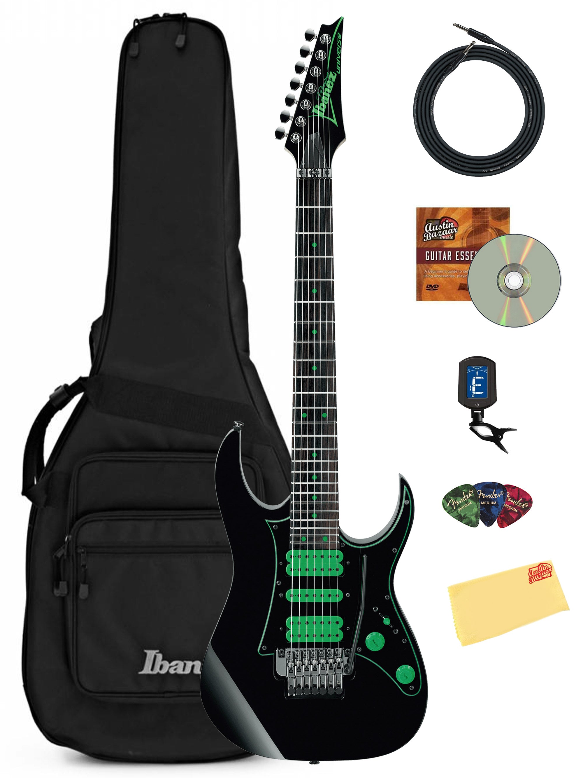 Ibanez UV70P UV Steve Vai Electric Guitar - Black w/ Gig Bag