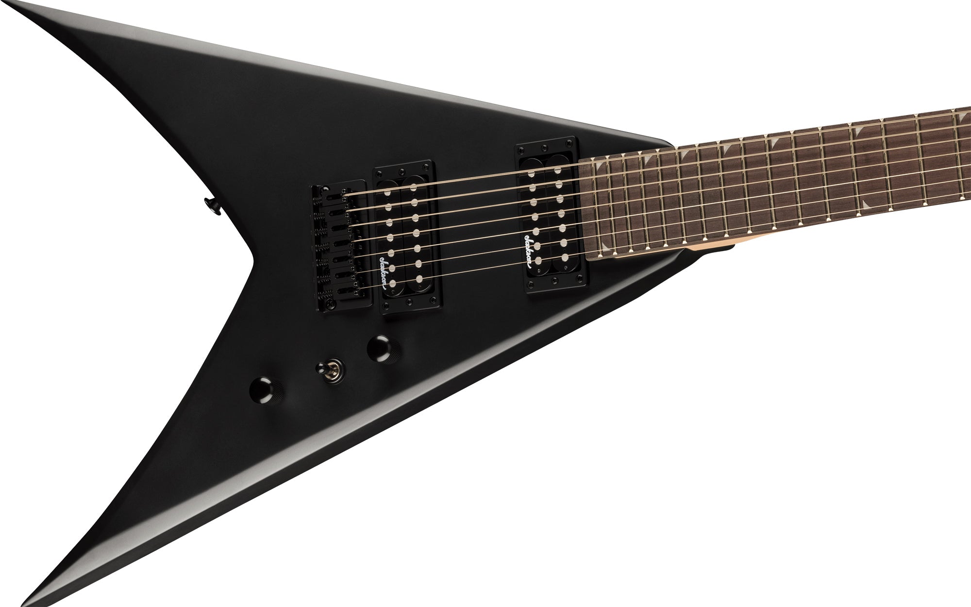 Jackson King V JS22-7 KV HT 7-String Electric Guitar - Satin Black w/ Instrument Cable