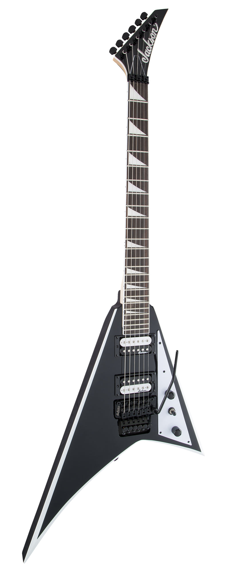 Jackson JS Series JS32 Rhoads Electric Guitar - Black with White Bevels w/ Instrument Cable