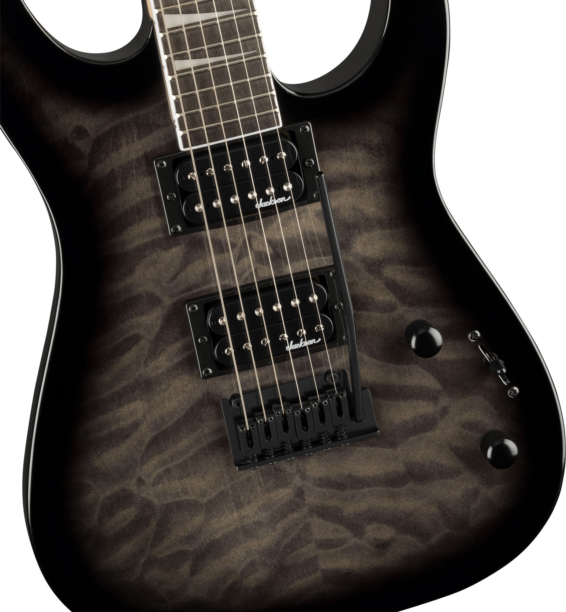 Jackson Dinky JS20 DKQ 2PT Electric Guitar - Transparent Black w/ Instrument Cable