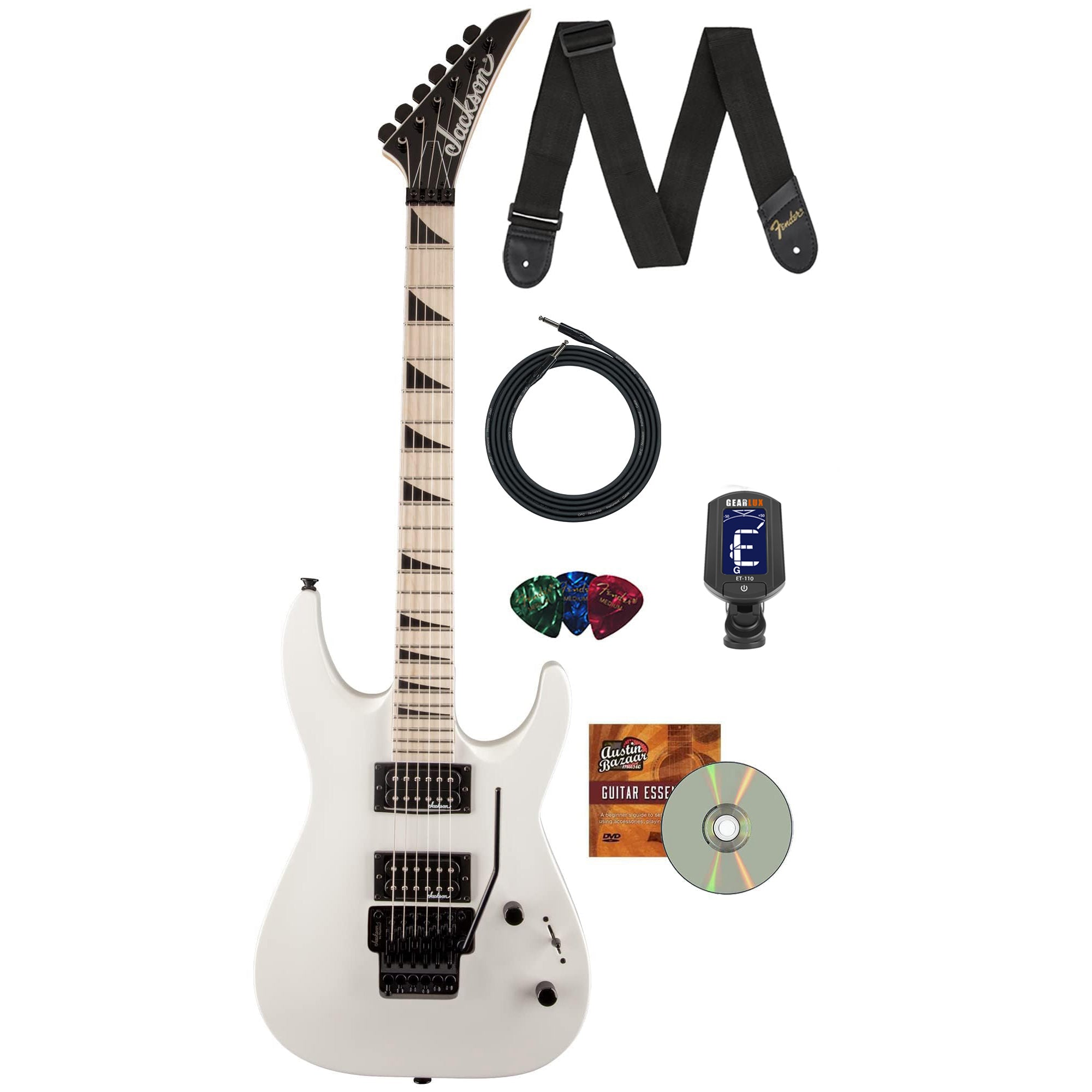 Jackson JS Series Dinky Arch Top JS32 DKA-M Electric Guitar - Snow White w/ Instrument Cable