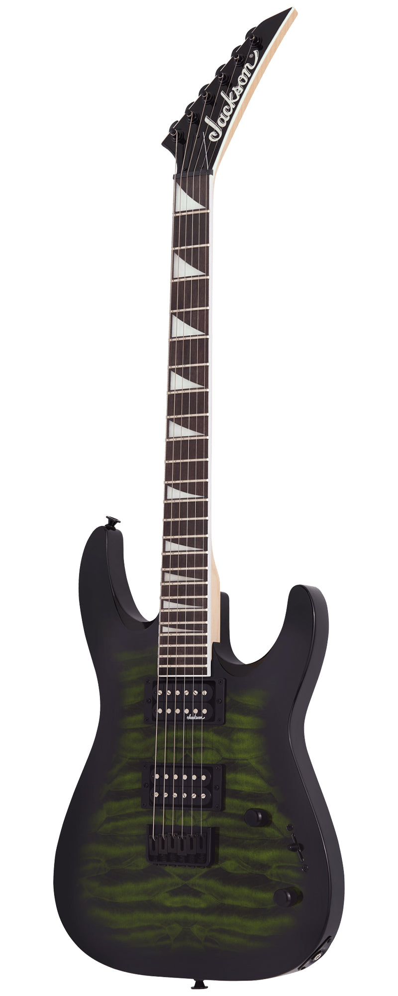 Jackson JS Series Dinky Arch Top JS32Q DKA HT Electric Guitar - Transparent Green Burst w/ Instrument Cable