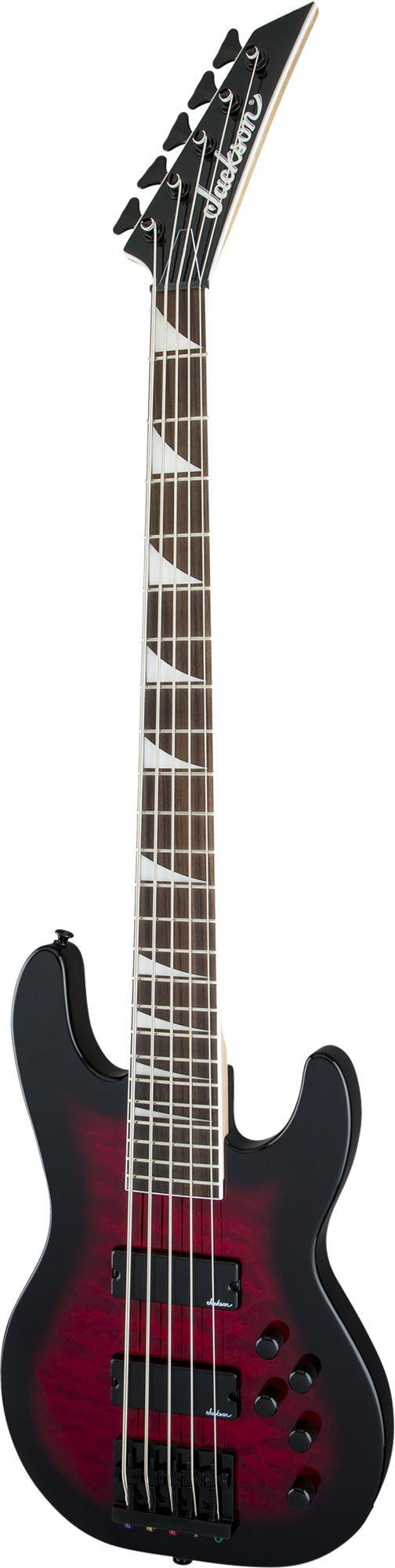 Jackson JS Series 5-String Concert Bass JS3VQ Bass Guitar - Transparent Red Burst
