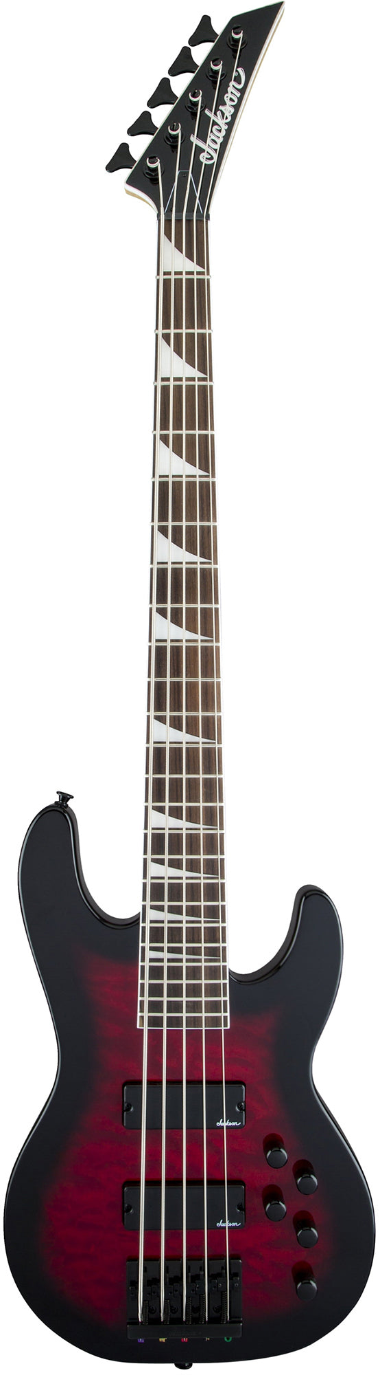 Jackson Concert Bass JS3VQ Bass Guitar - Transparent Red Burst w/ Instrument Cable