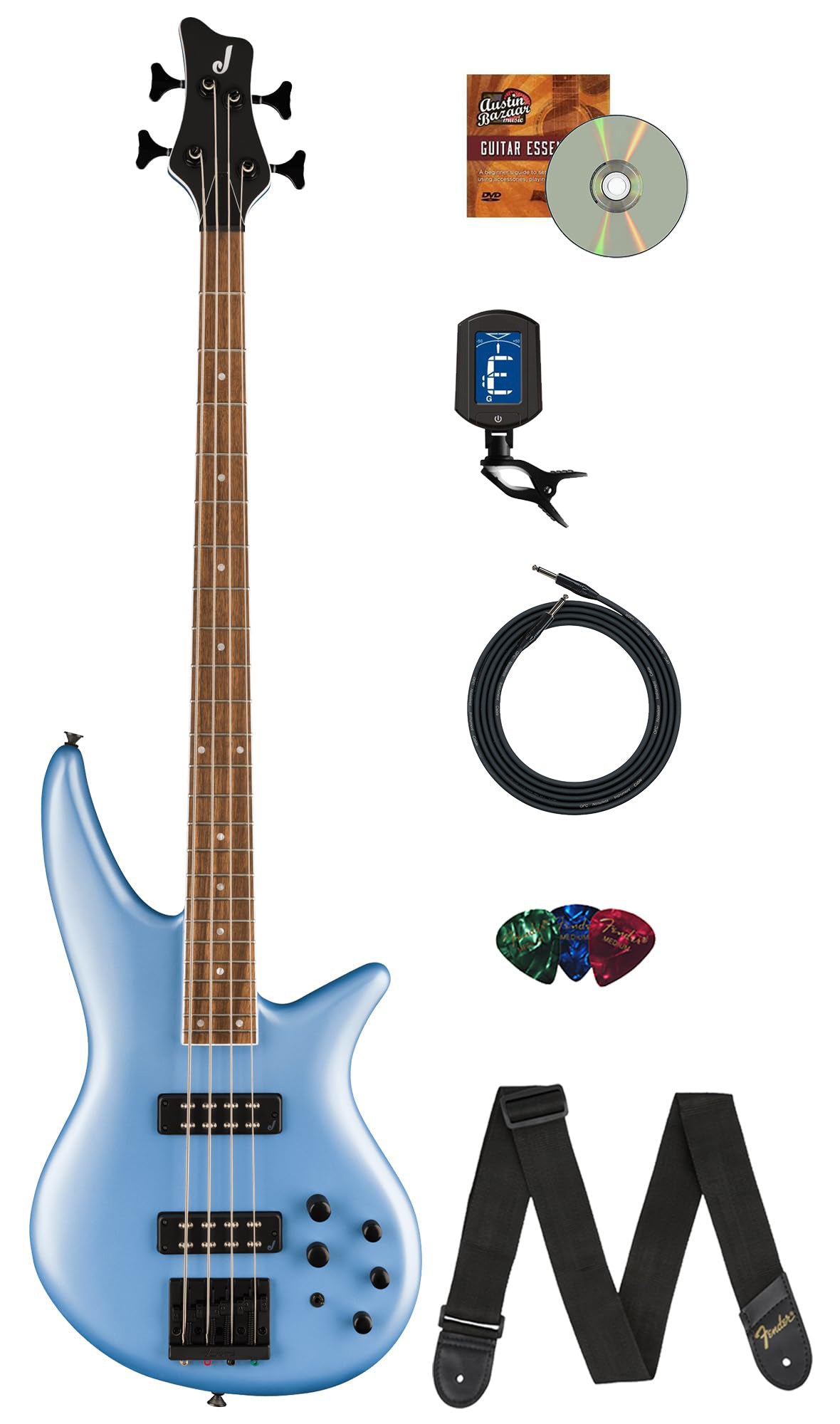 Jackson X Series Spectra Bass SBX IV - Matte Blue Frost w/ Instrument Cable
