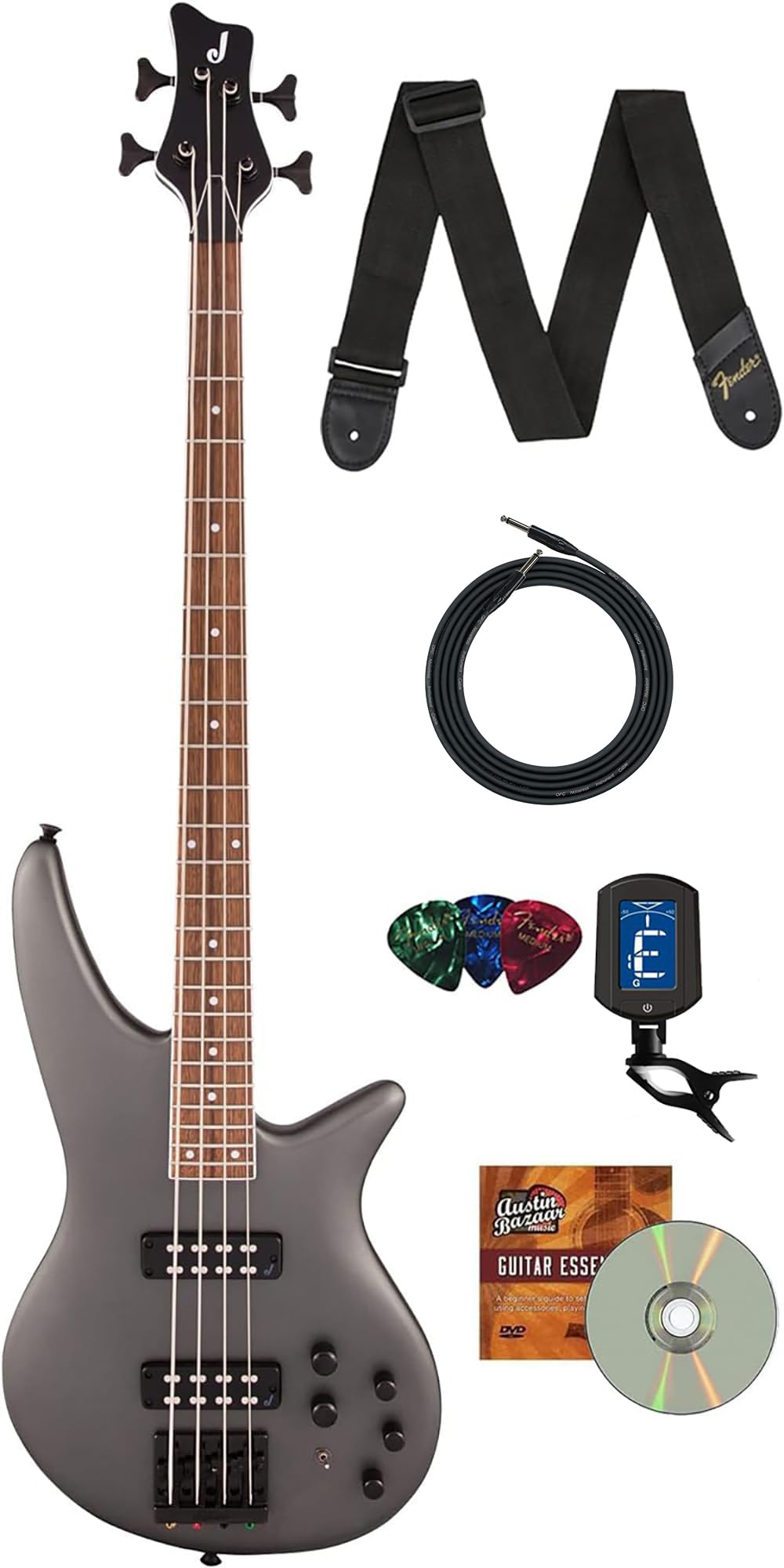 Jackson X Series Spectra Bass SBX IV Bass Guitar - Satin Graphite w/ Instrument Cable