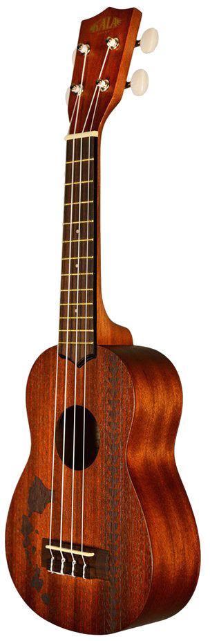 Kala KA-15S-H2 Satin Mahogany Soprano Ukulele - Hawaiian Islands Tattoo