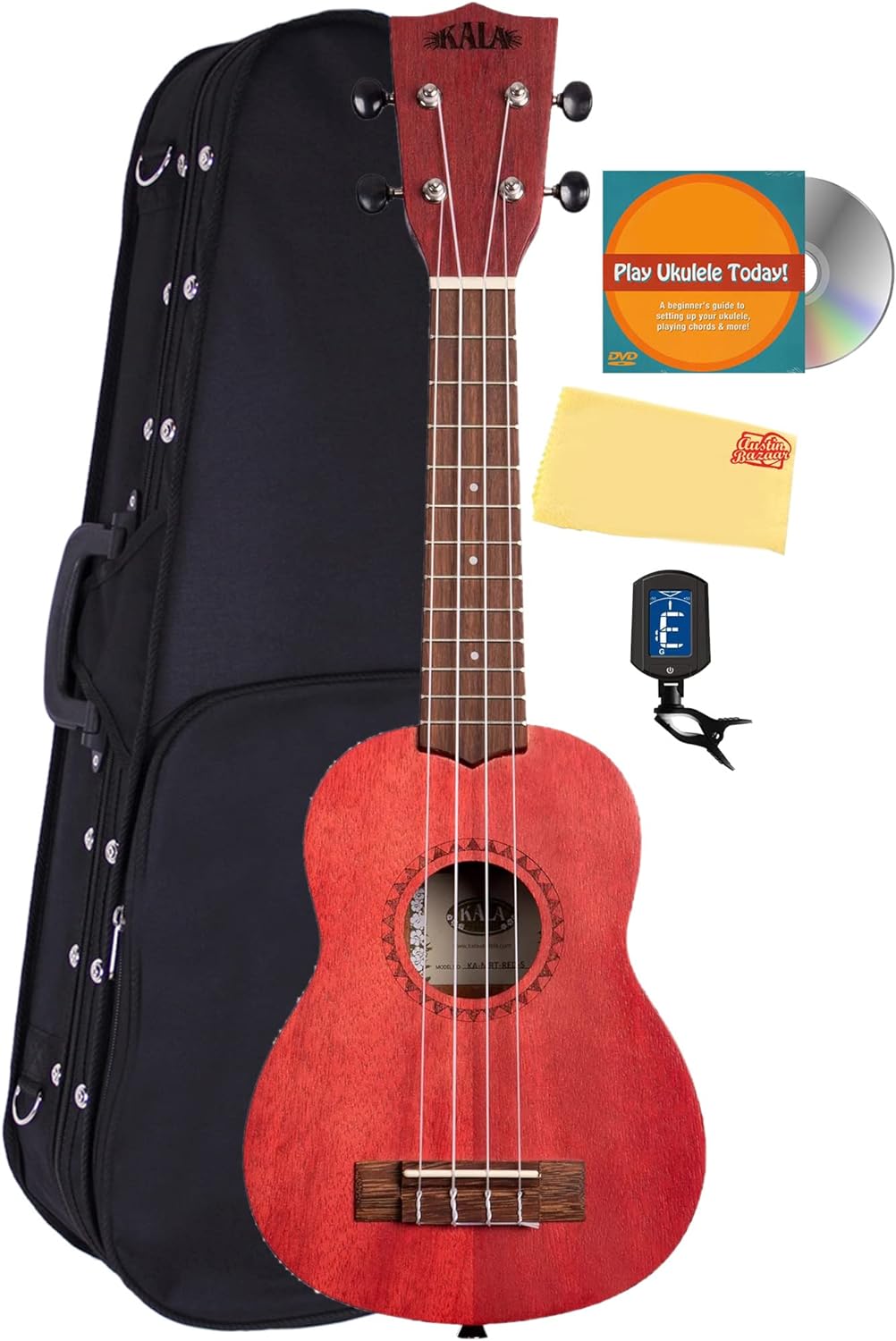 Kala MRT-RED-S Modern Meranti Ukulele - Adobe Red Soprano w/ Hard Case