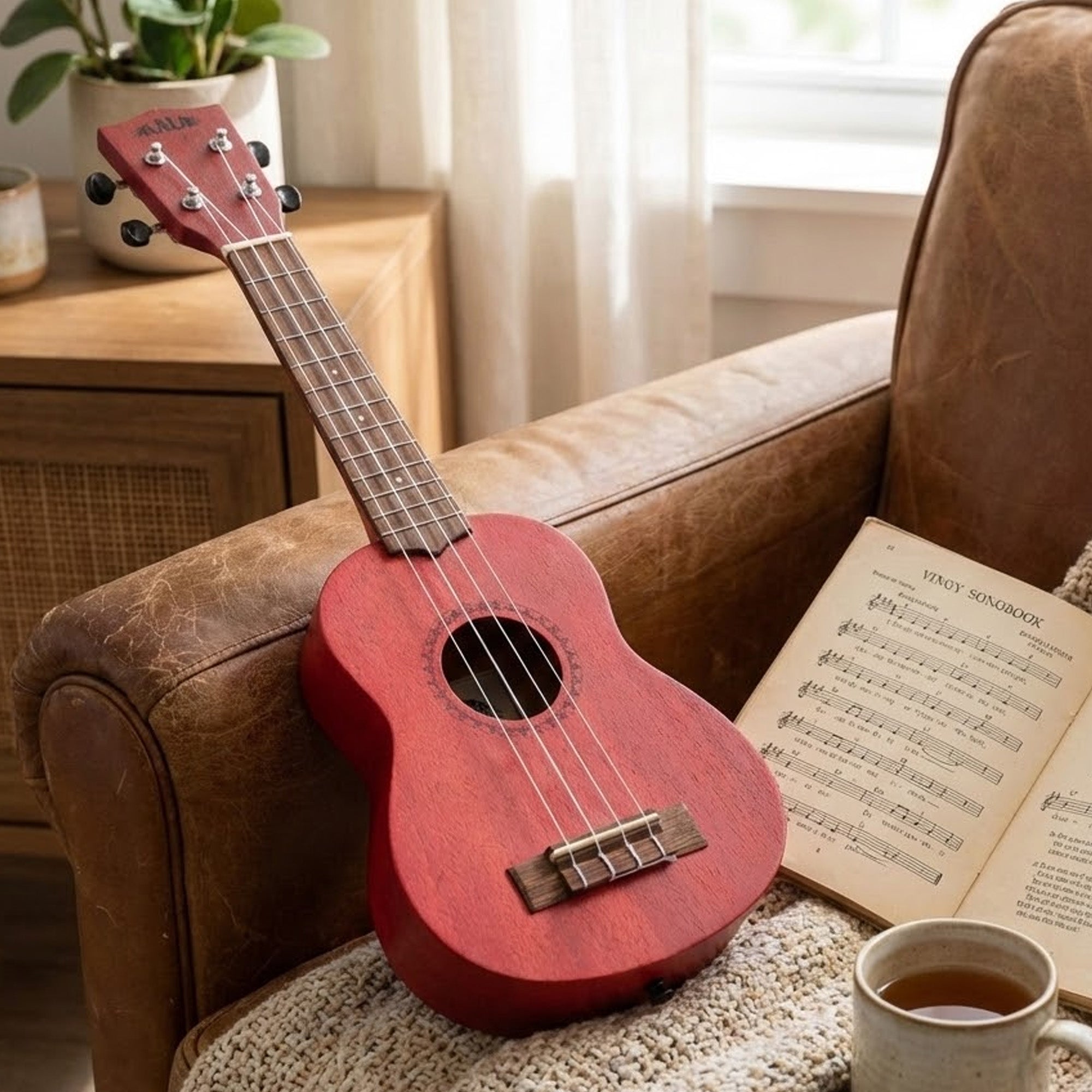 Kala MRT-RED-S Modern Meranti Soprano Ukulele - Adobe Red w/ Gig Bag