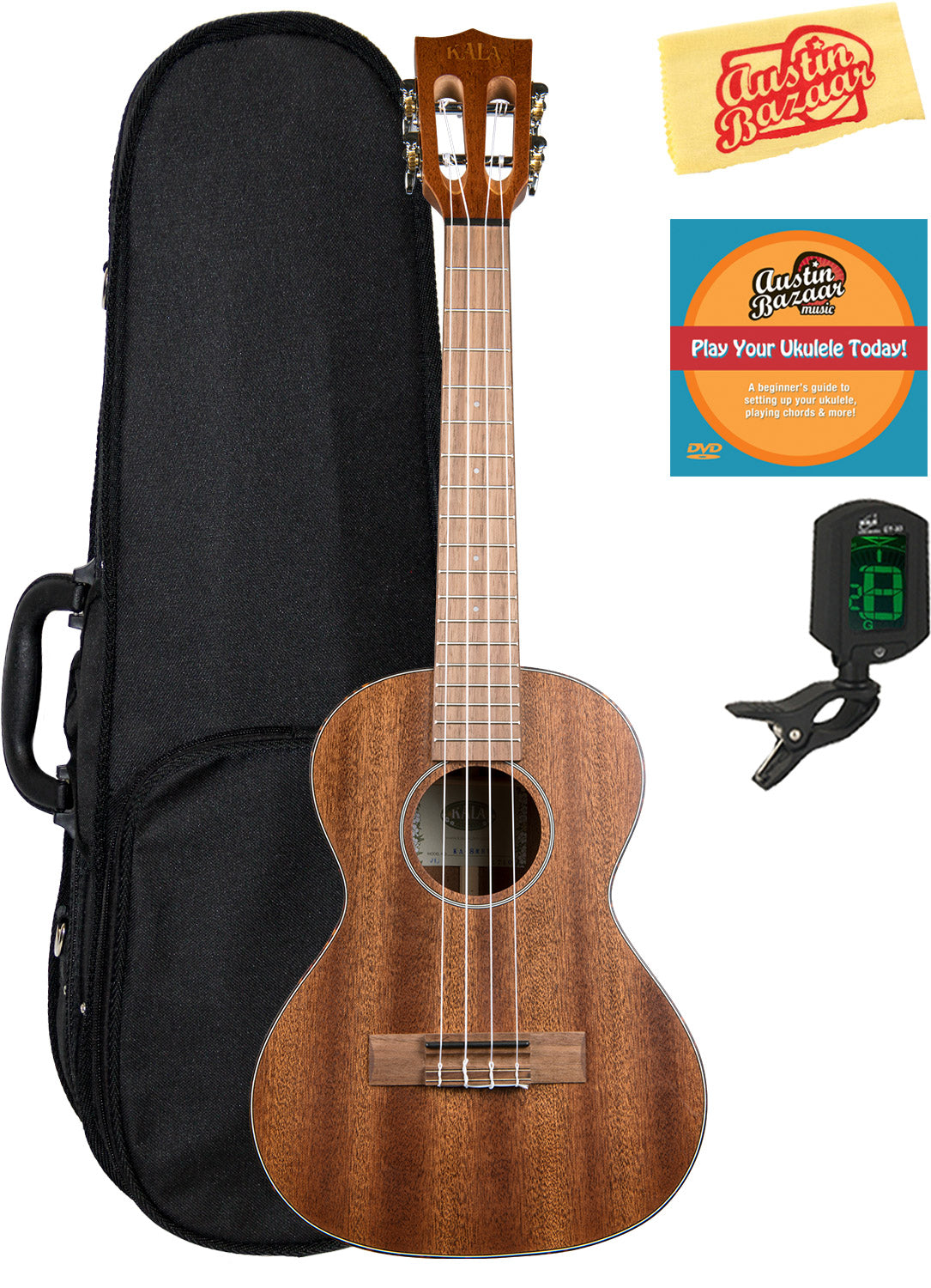 Kala KA-SMHT Solid Mahogany Tenor Ukulele w/ Hard Case