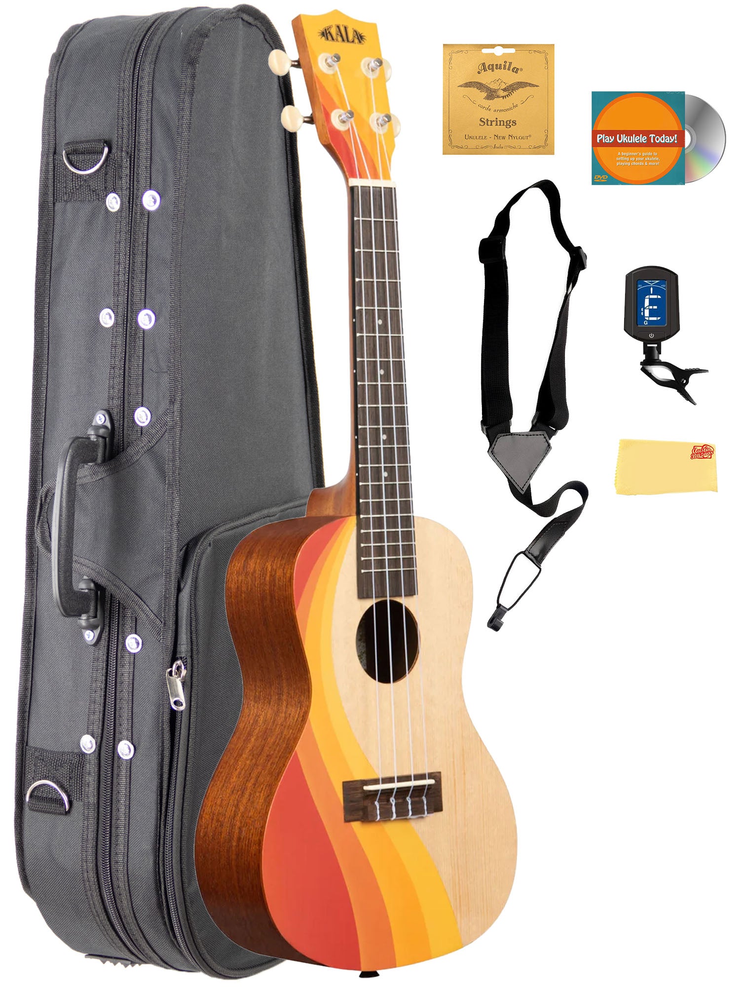 Kala KA-SURF-SWELL Surf Swell Concert Ukulele w/ Case