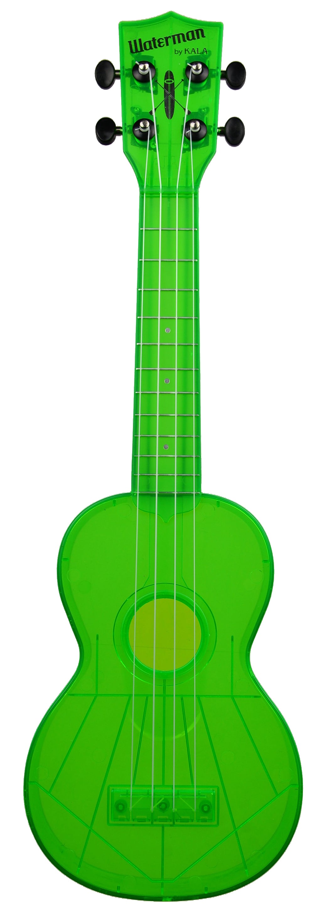 Kala KA-SWF-GN Waterman Soprano Ukulele - Fluorescent Green Gloss w/ Gig Bag