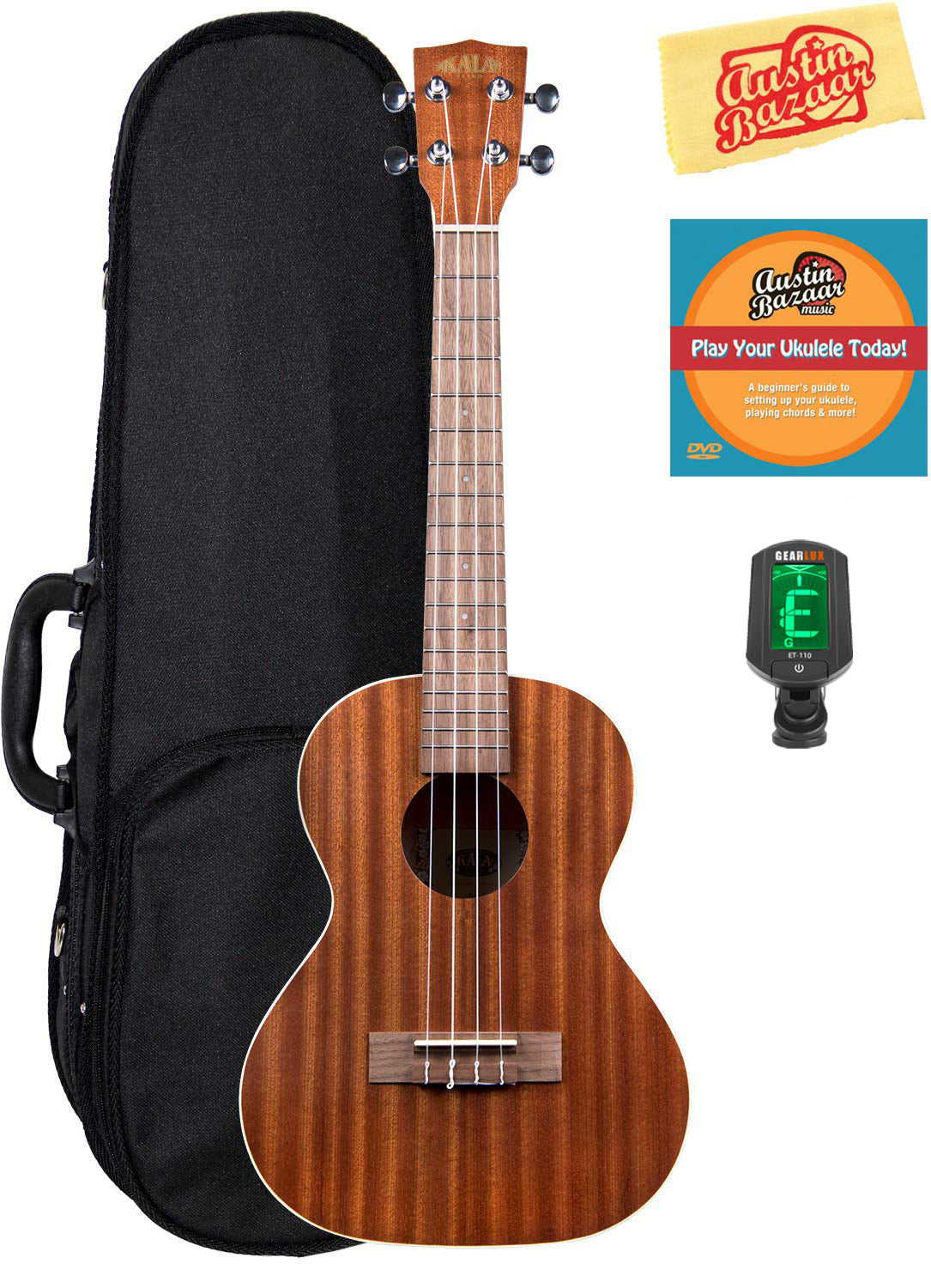 Kala KA-T Satin Mahogany Tenor Ukulele w/ Hard Case