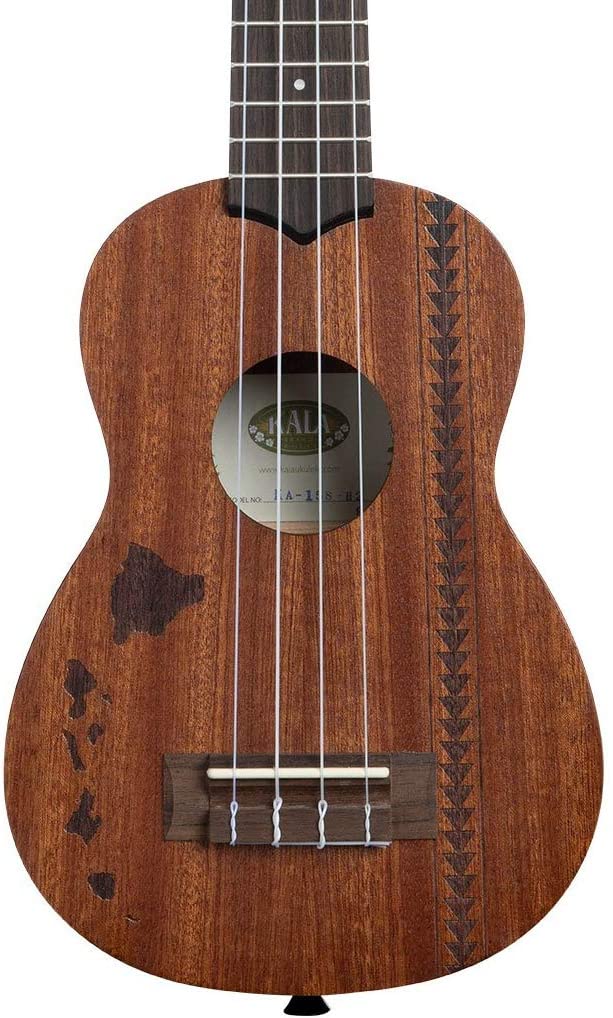 Kala KA-15S-H2 Satin Mahogany Soprano Ukulele - Hawaiian Islands Tattoo