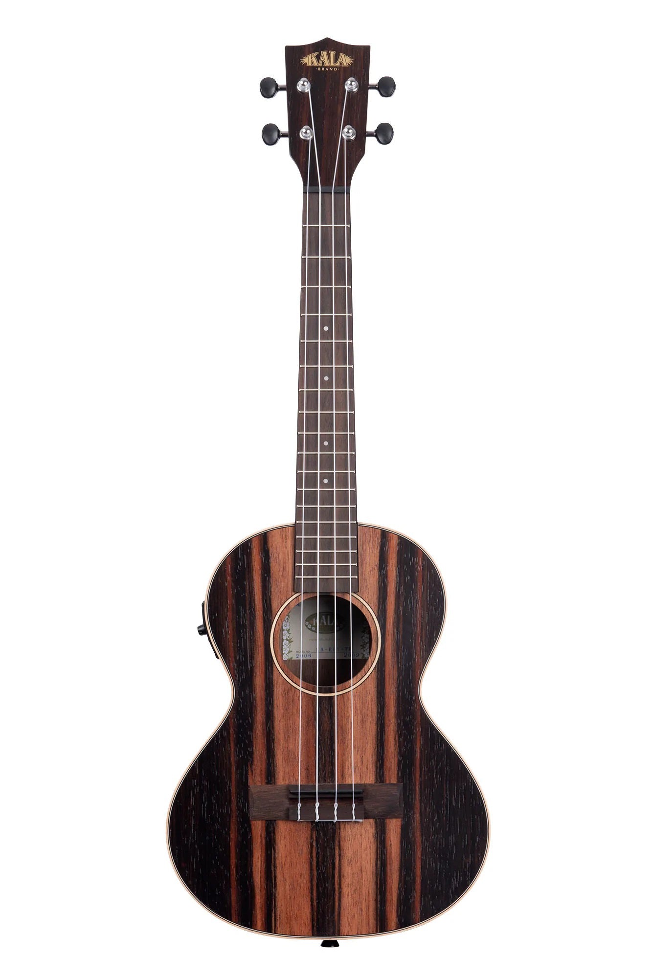 Kala KA-EBY-TE Striped Ebony Tenor Acoustic-Electric Ukulele