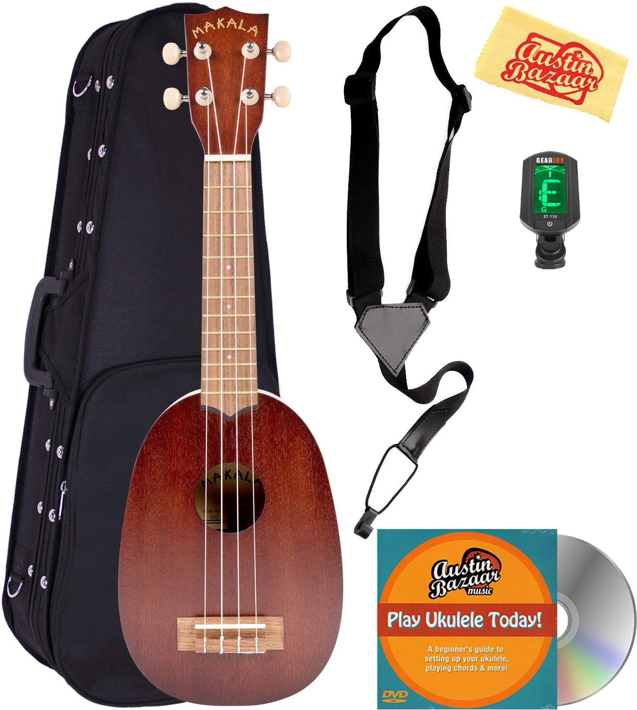 Kala MK-P Makala Pineapple Soprano Ukulele w/ Hard Case