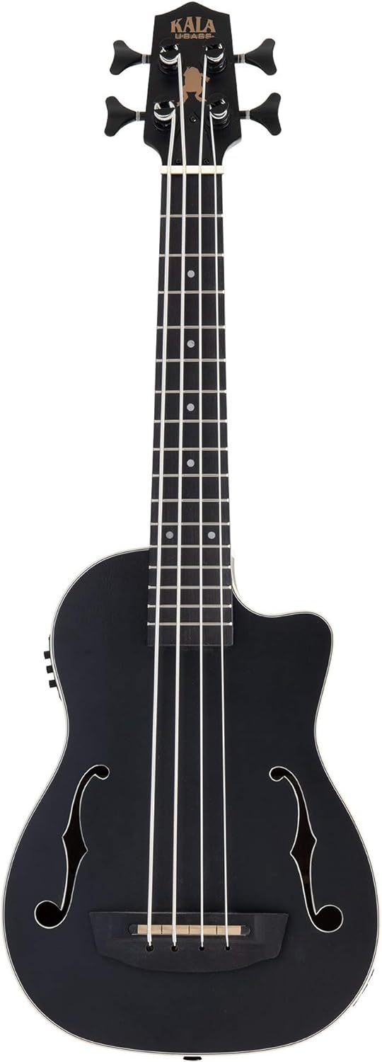 Kala UBASS-JYMN-BK-FS Black Journeyman Mahogany Fretted Acoustic-Electric U-Bass