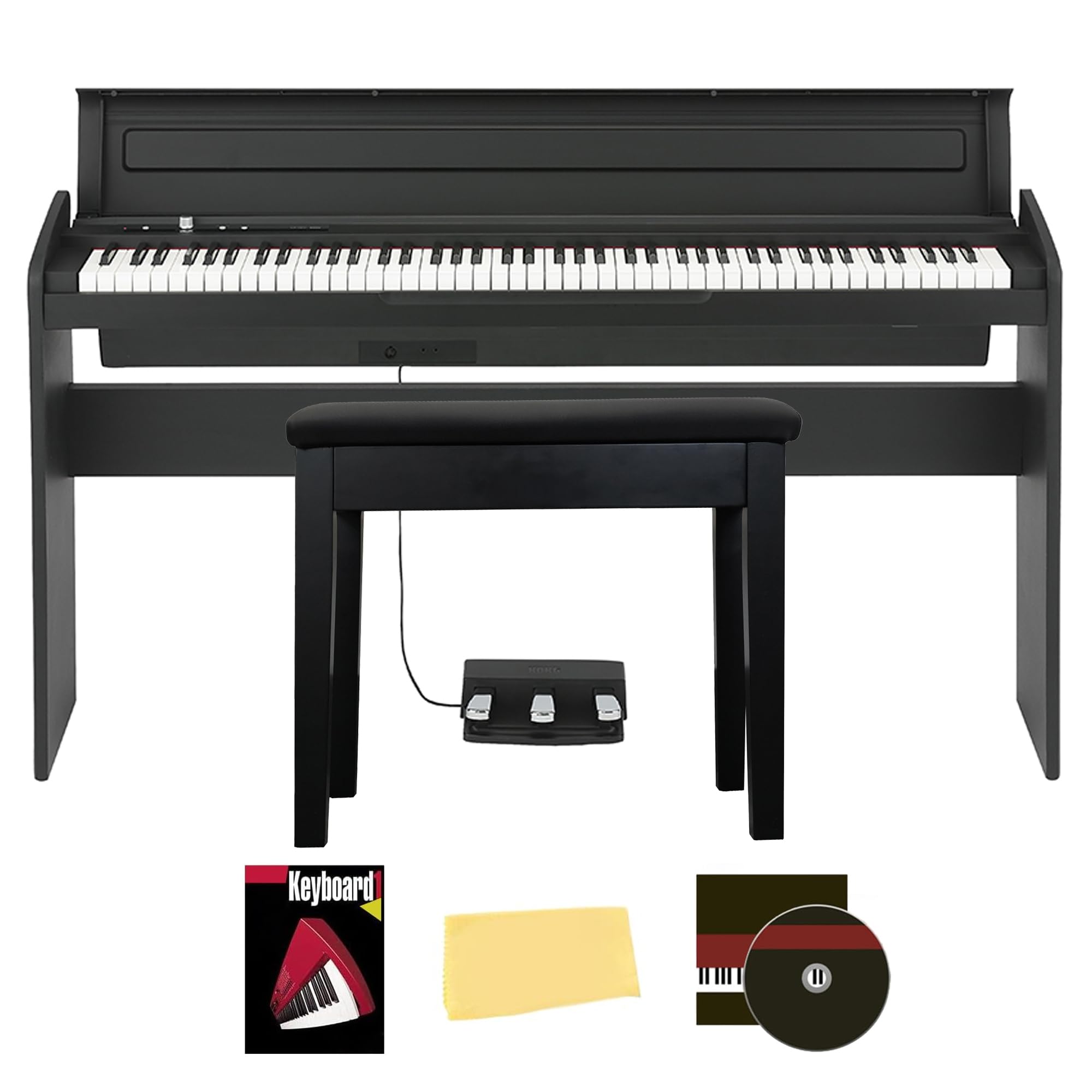 Korg LP-180 Contemporary Home Digital Piano - Black w/ Furniture Bench