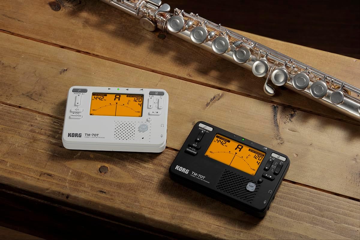 Korg TM-70C Tuner and Metronome with Contact Microphone - White