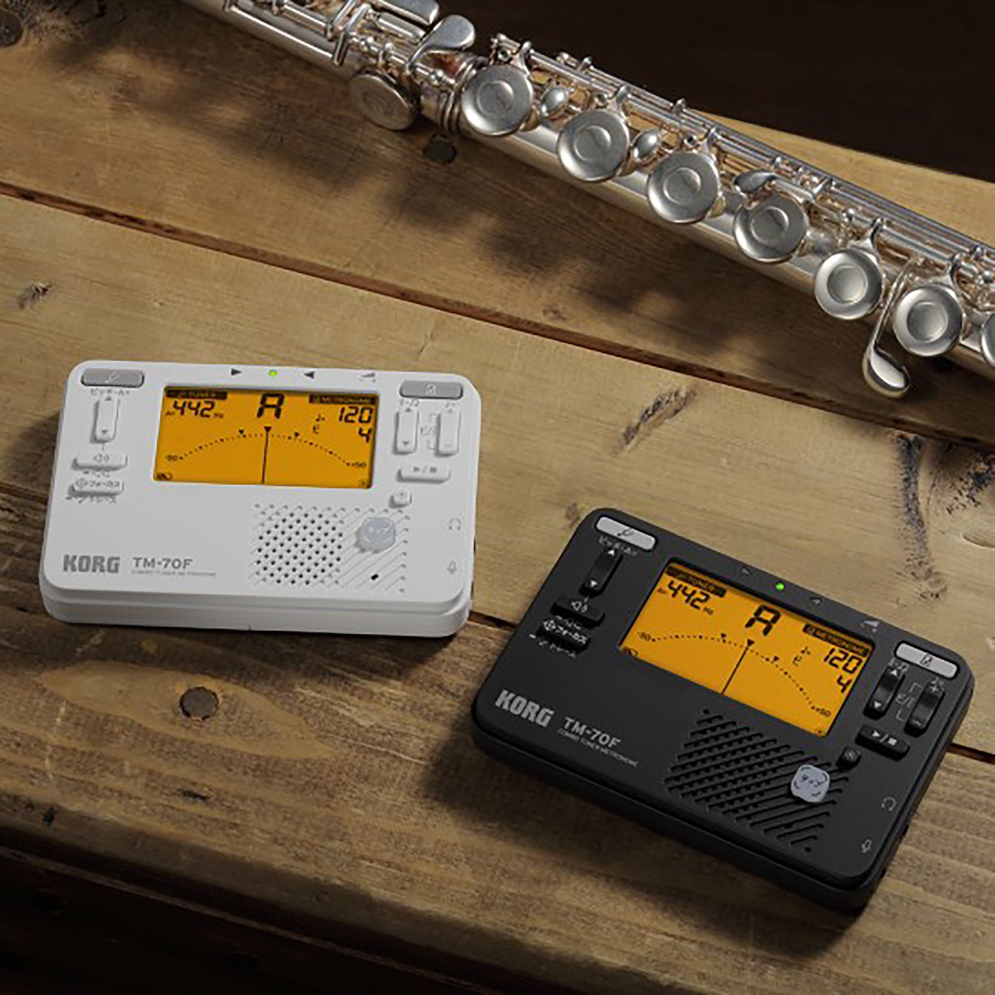 Korg TM-70C Combo Tuner Metronome with Microphone - White w/ Power Supply