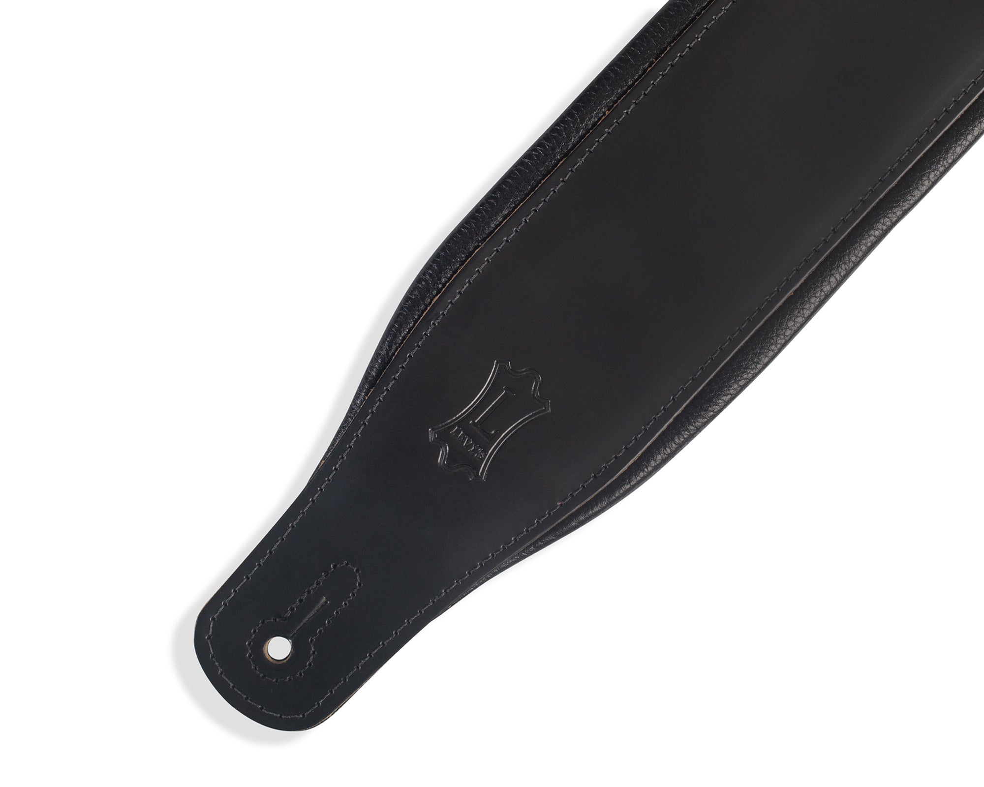 Levy's Leathers 3-Inch Wide Leather Guitar Strap with Foam Padding and Garment Leather Backing - Black