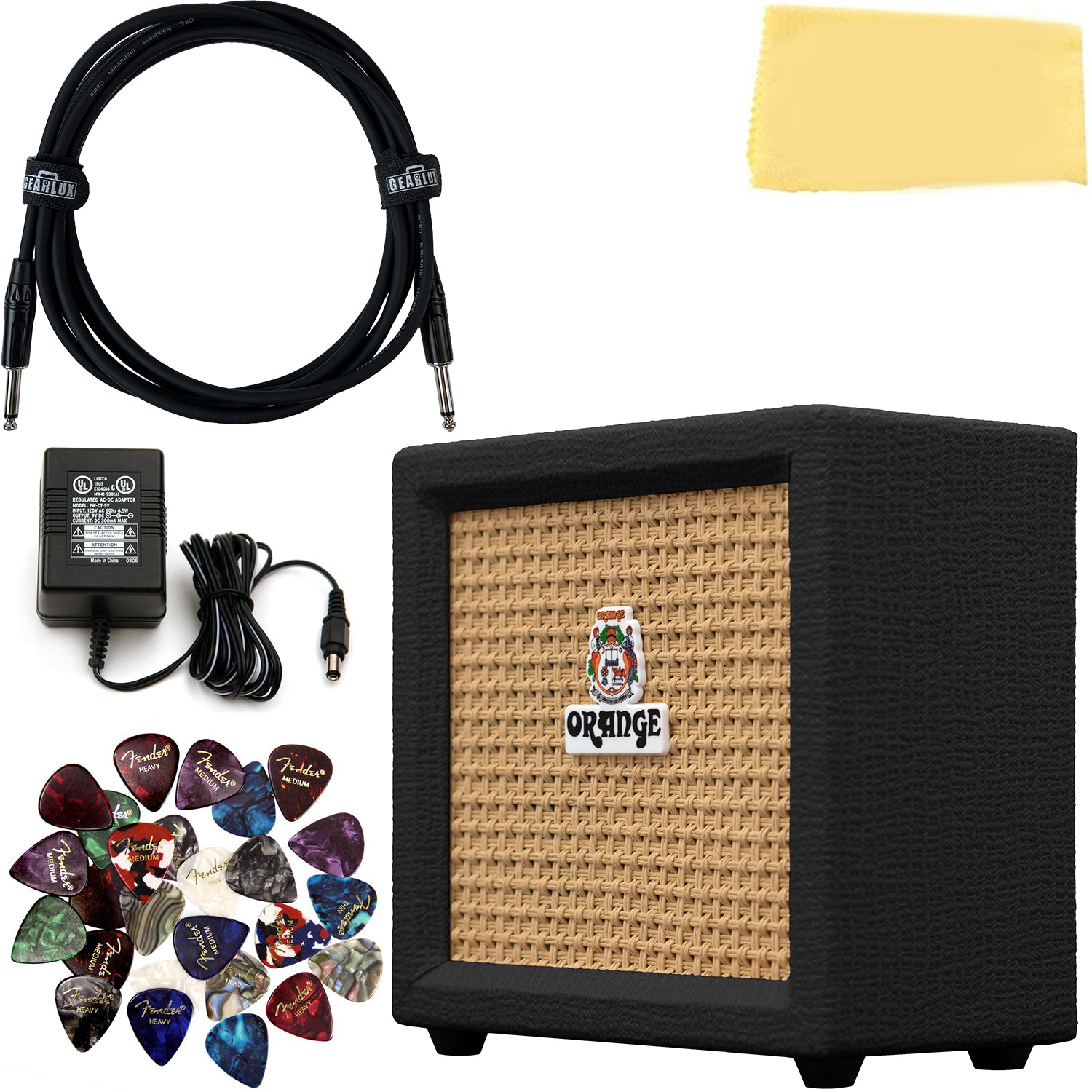 Orange Crush Mini Guitar Combo Amplifier - Black w/ Power Supply