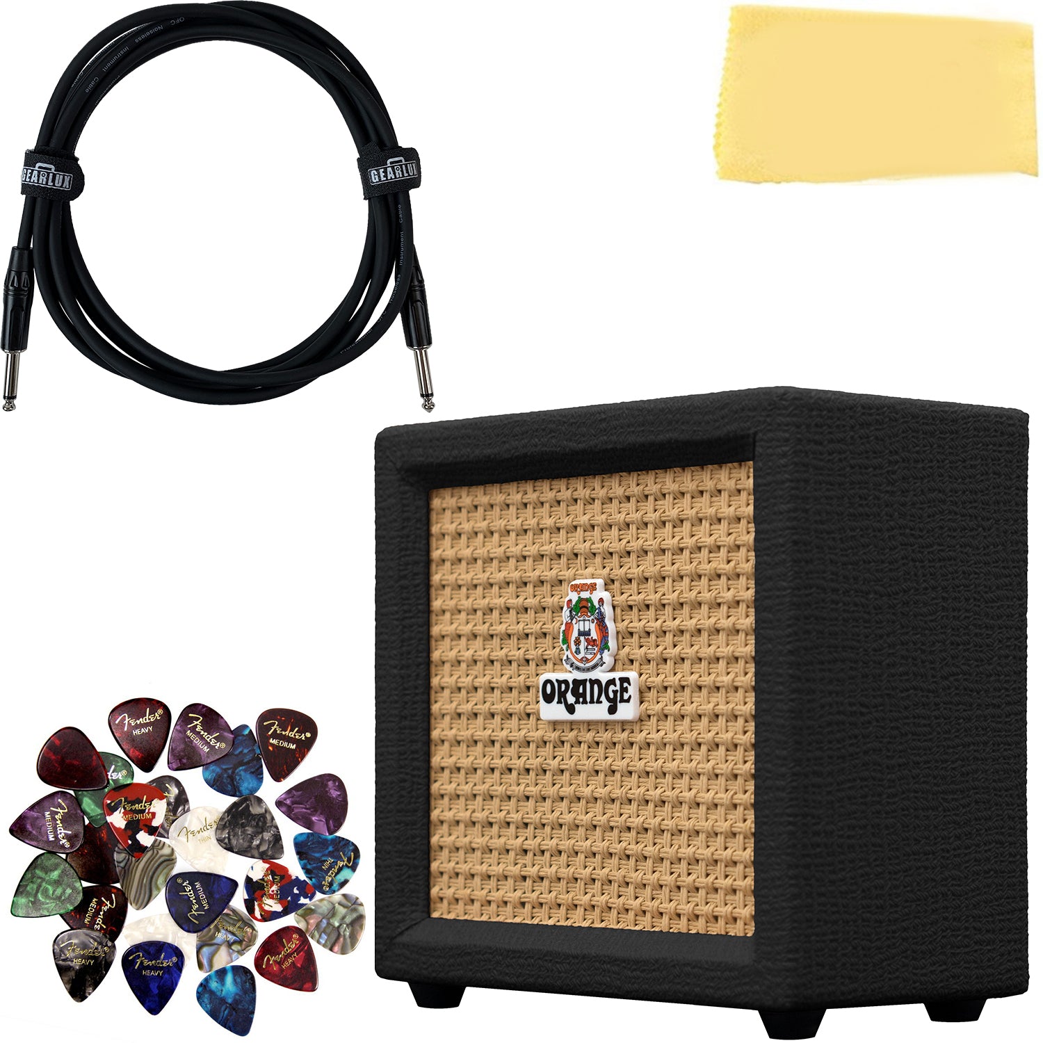 Orange Crush Mini Guitar Combo Amplifier - Black w/ Instrument Cable