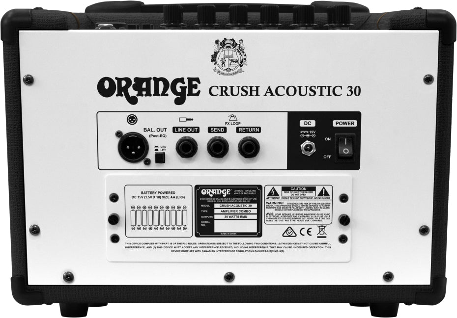 Orange Crush Acoustic 30 Combo Amplifier - Black w/ Instrument Cable