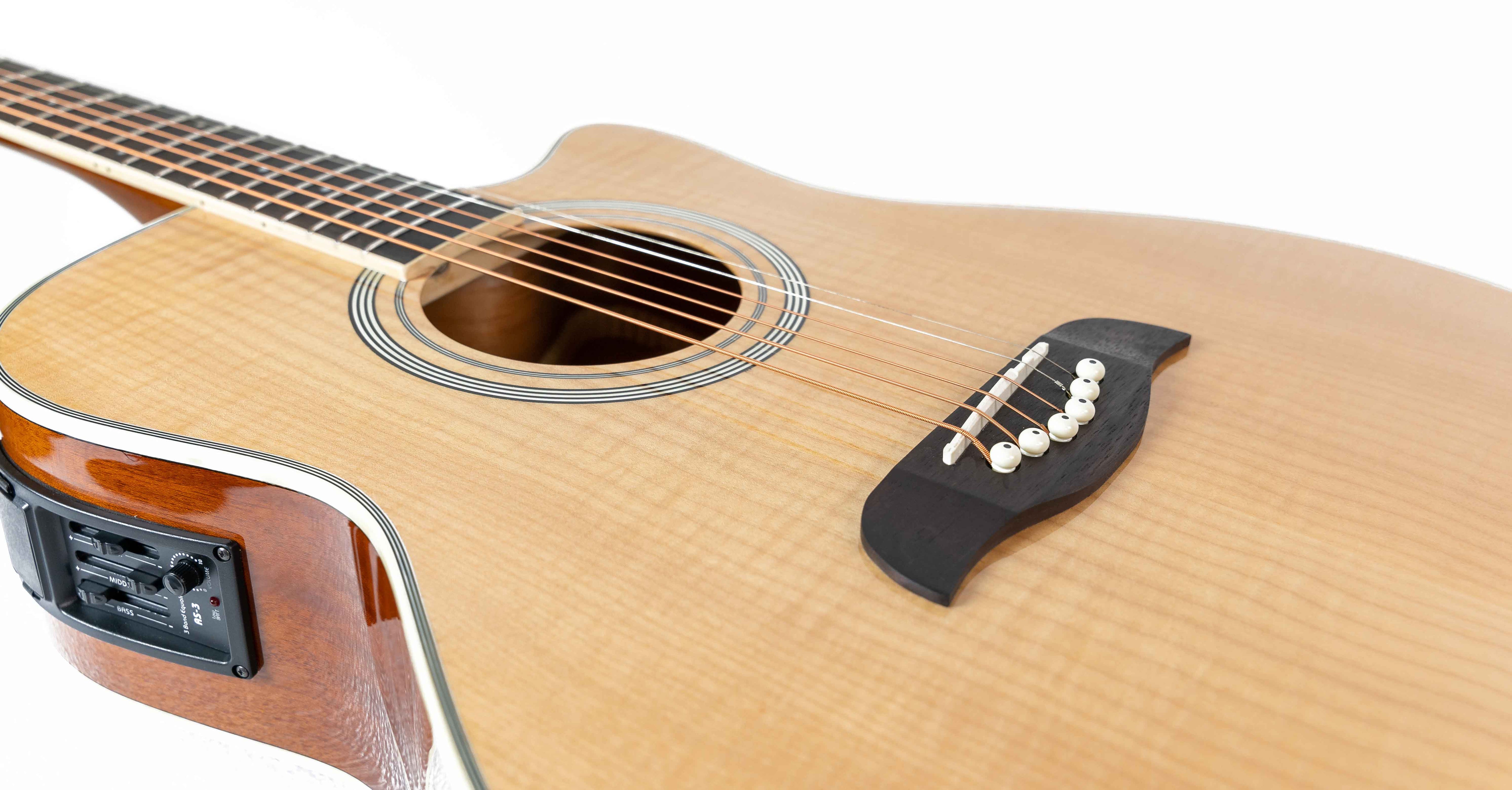 Oscar Schmidt OA10CE Mini Auditorium Acoustic-Electric Guitar - Natural w/ Gig Bag