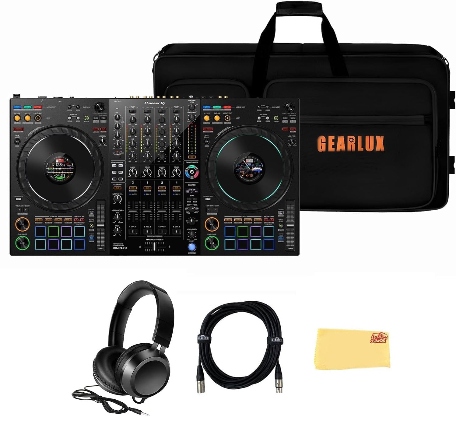 Pioneer DJ DDJ-FLX10 4-Channel Professional DJ Controller - Black w/ Case