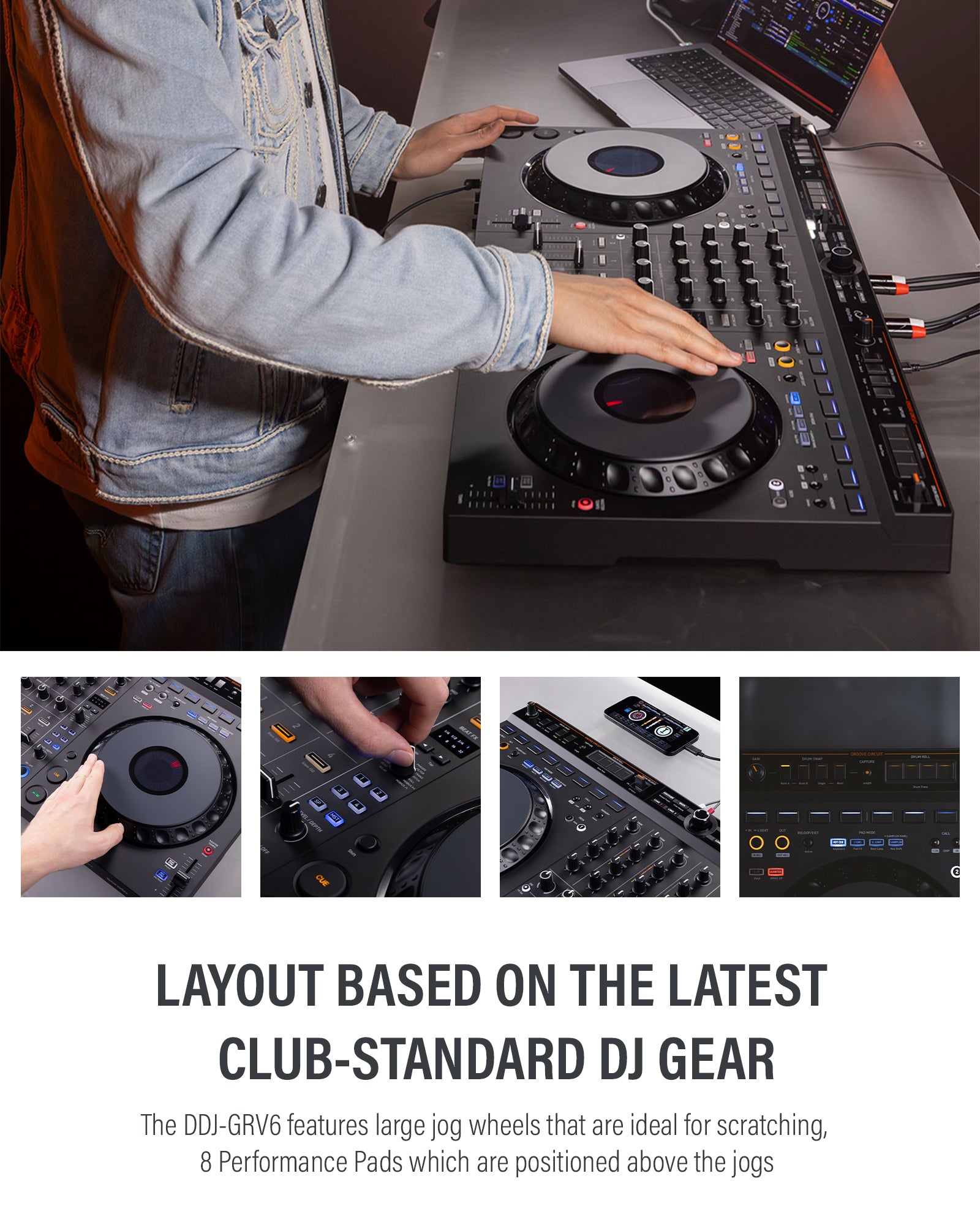 Pioneer DJ AlphaTheta DDJ-GRV6 4-Channel Performance DJ Controller w/ Case