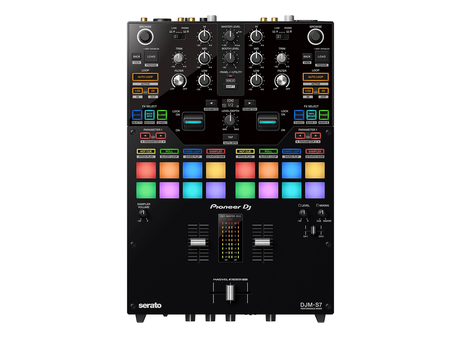 Pioneer DJ DJM-S7 Scratch-Style Performance DJ Mixer w/ Stand