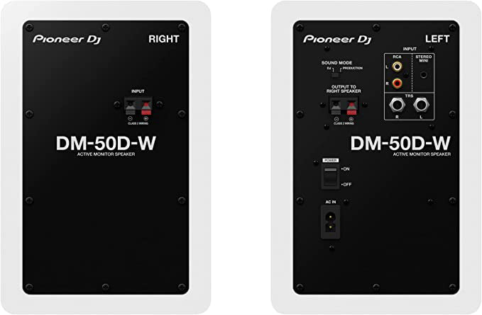 Pioneer DJ DM-50D 5-Inch Desktop Active Monitor Speaker - White