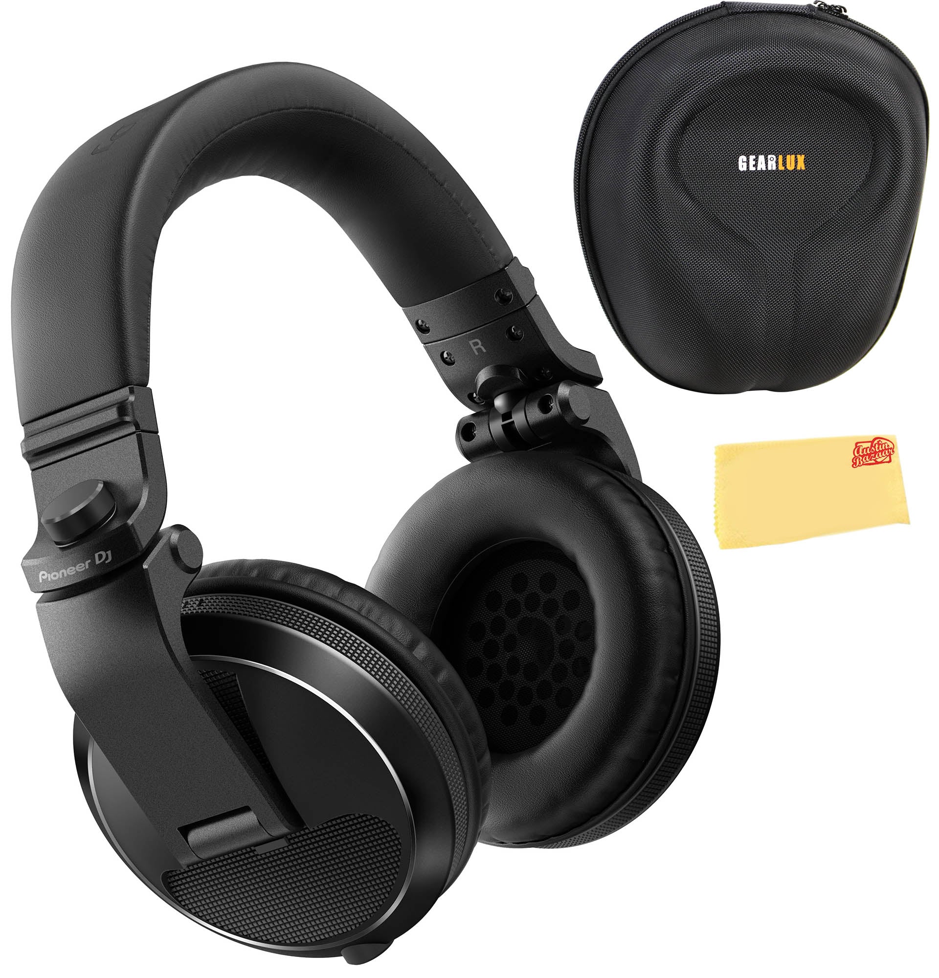 Pioneer DJ HDJ-X5 Over-Ear DJ Headphones - Black w/ Headphones Case