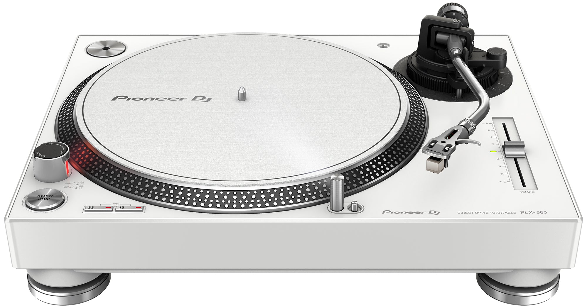 Pioneer PLX-500-W Direct Drive Turntable - White w/ Headphones