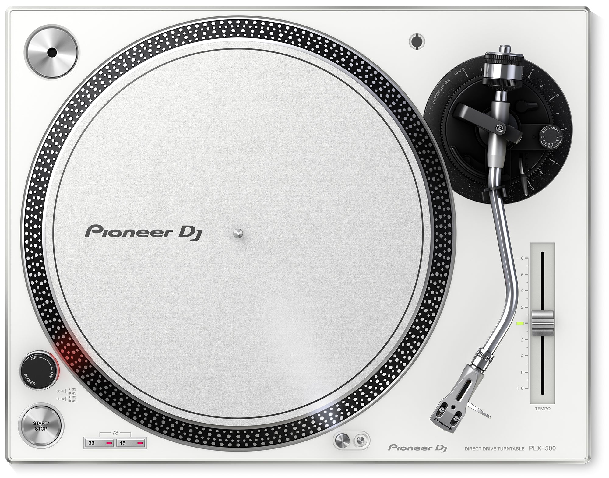 Pioneer PLX-500-W Direct Drive Turntable - White w/ Headphones
