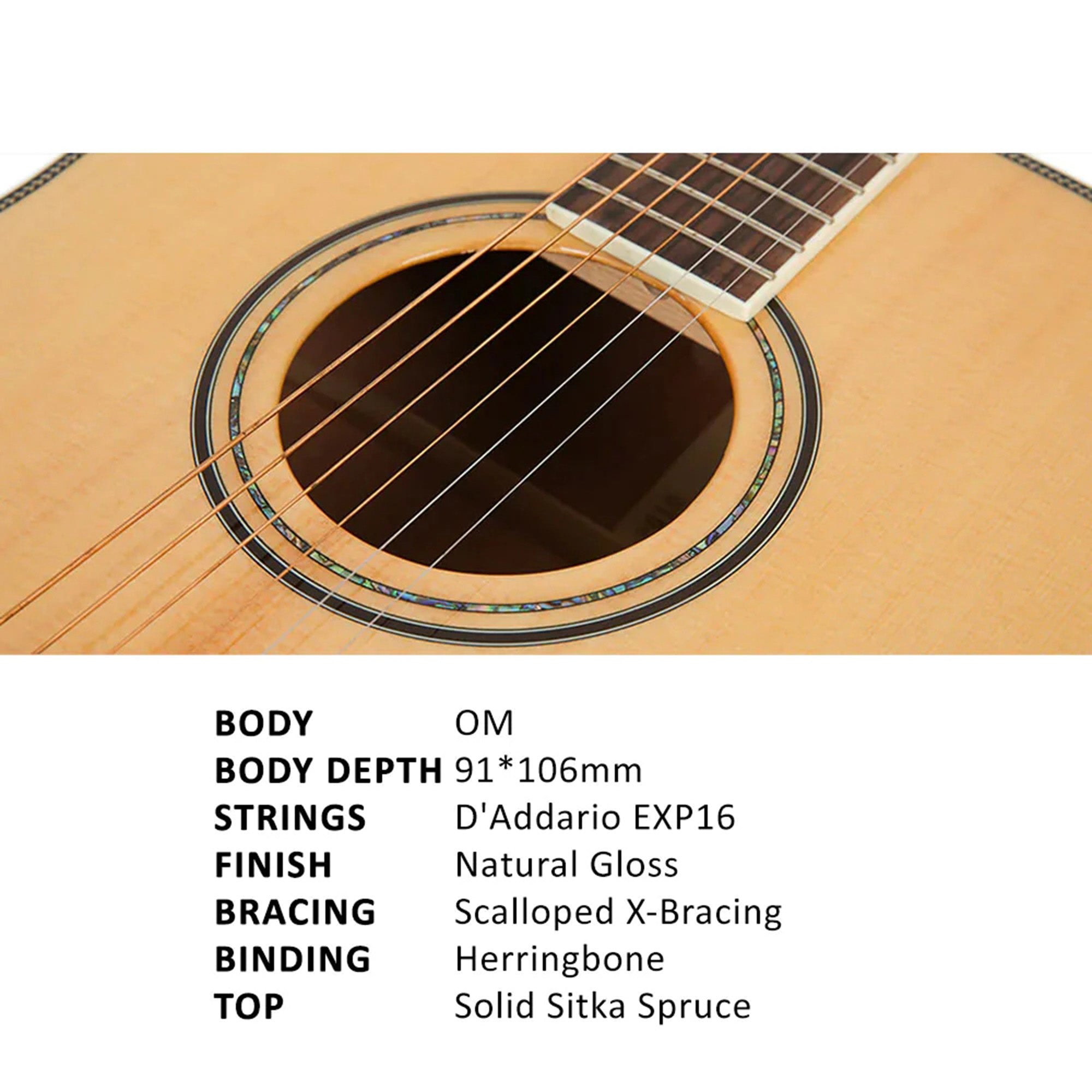 Parkwood P620 OM Body Acoustic Guitar - Natural