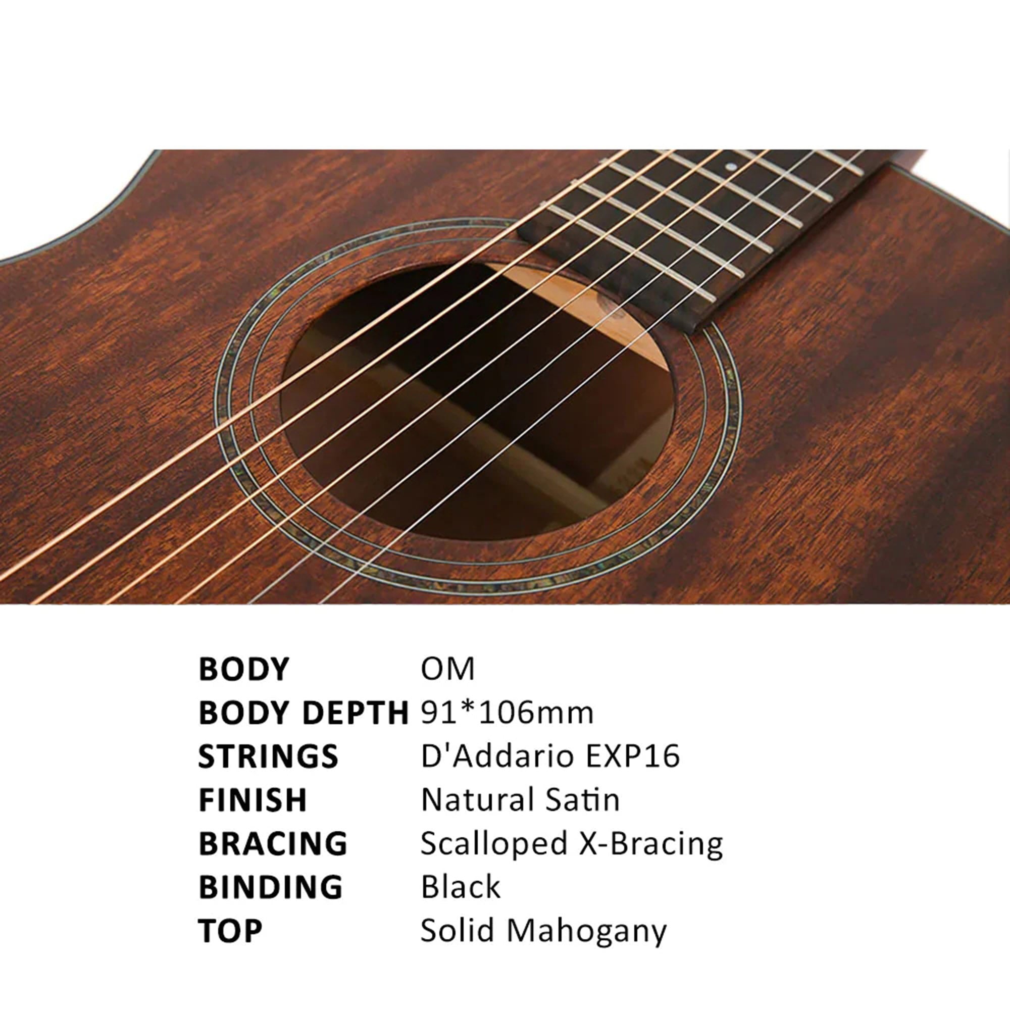 Parkwood S22M OM Body Acoustic Guitar - Mahogany